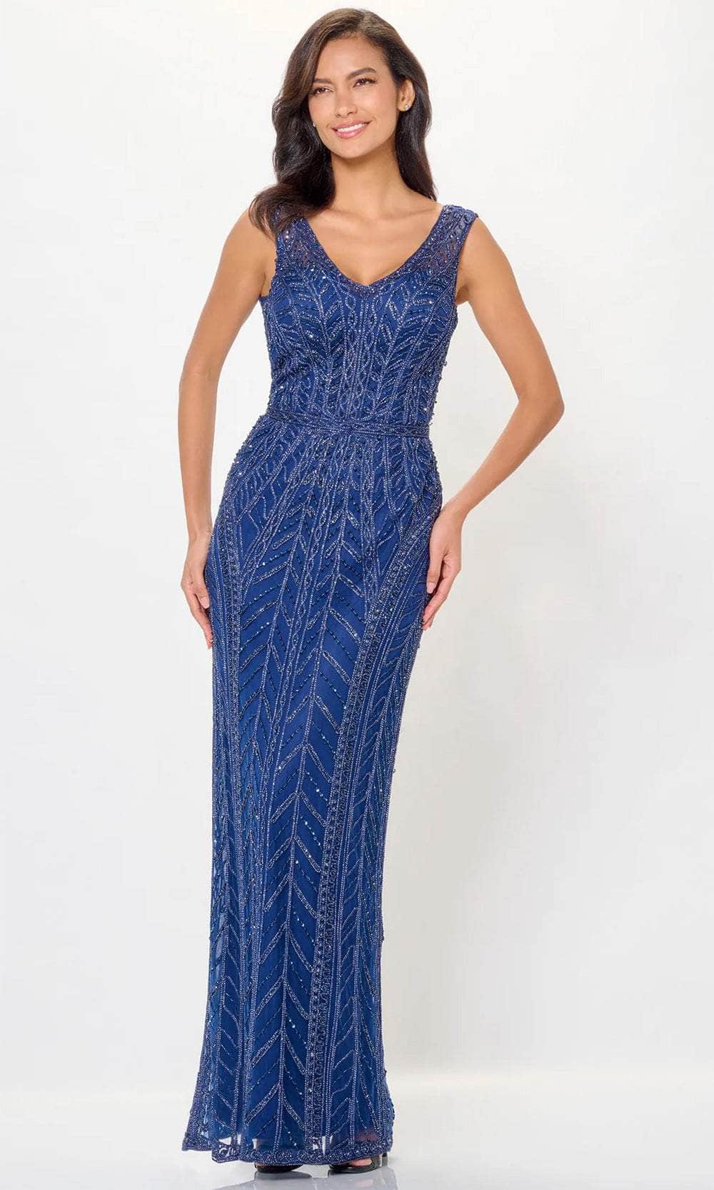 Beaded Sheath Evening Dress