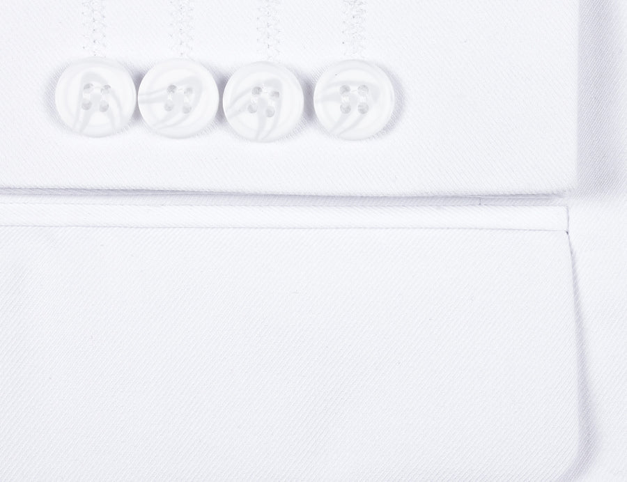 Mens Basic Two Button Classic Fit Suit in White