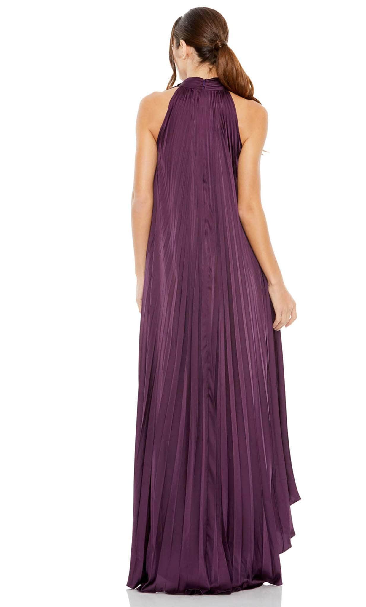 High Halter Pleated Evening Dress