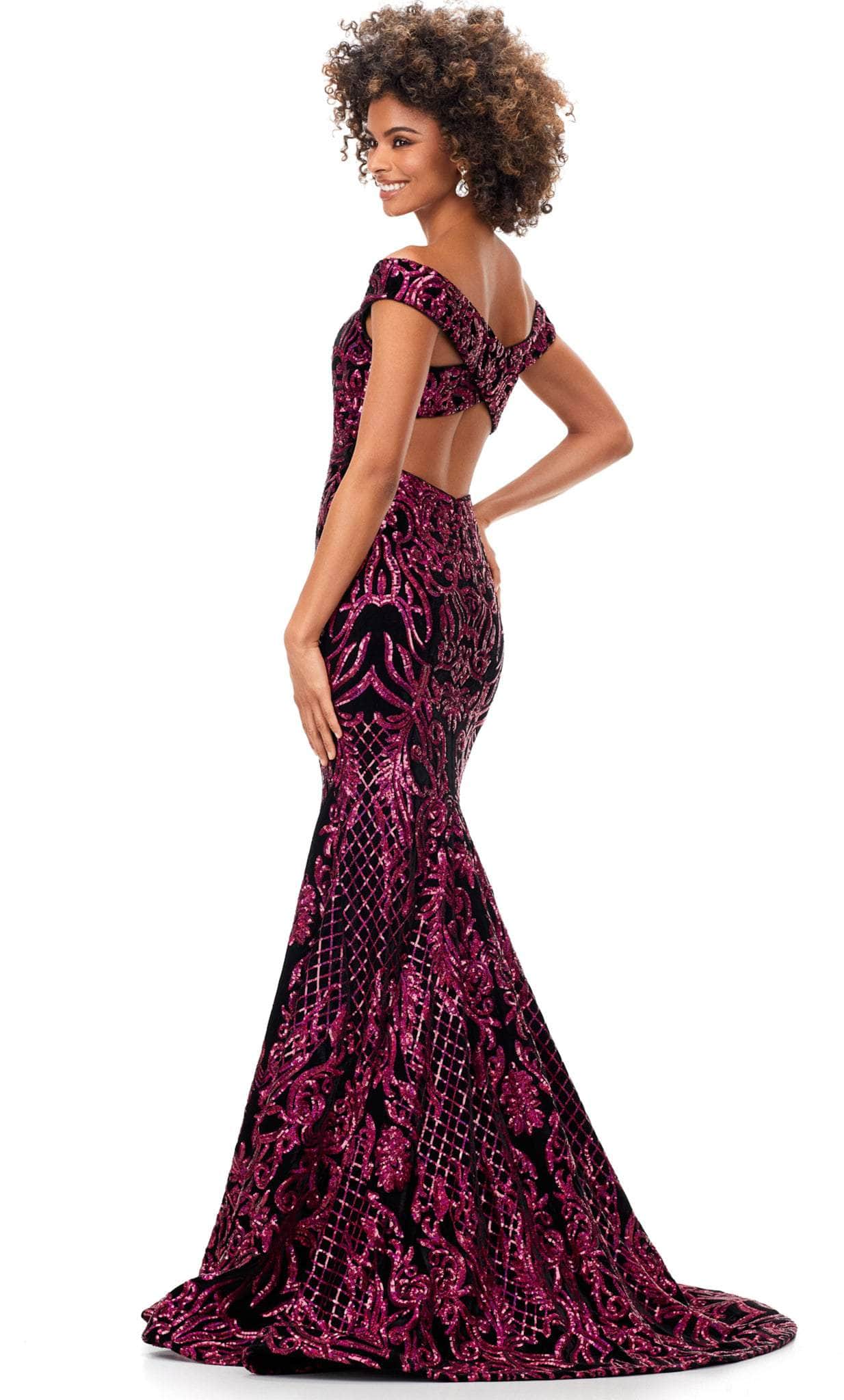 Velvet Off Shoulder Evening Gown