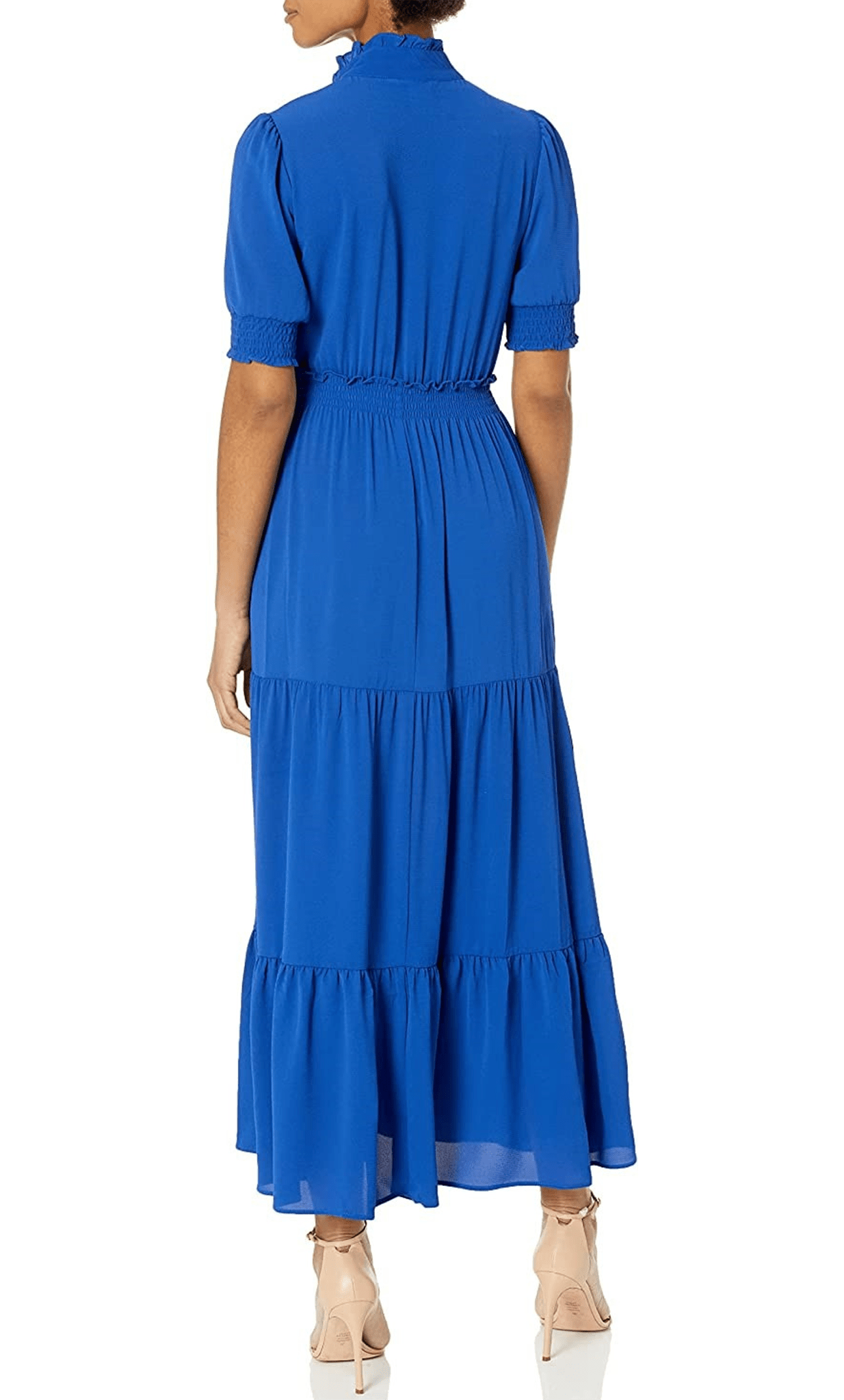 Puff Sleeve Tiered Formal Dress