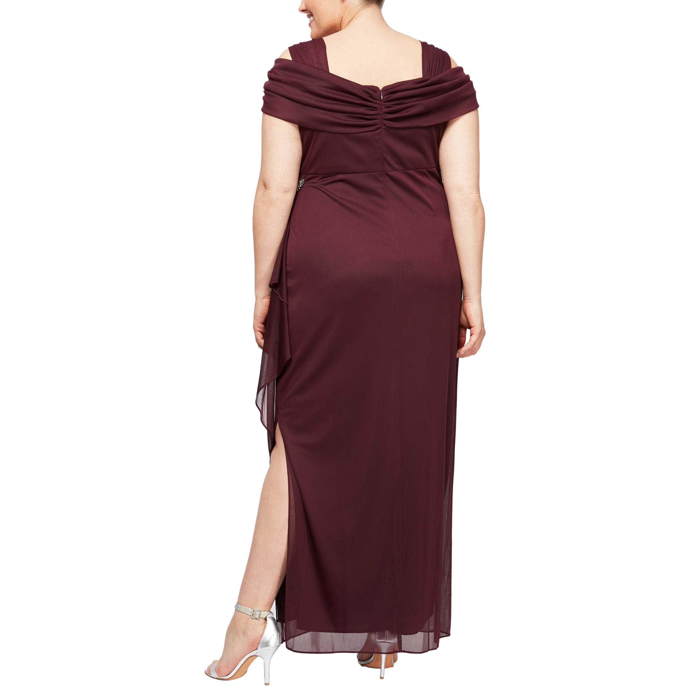 432902 Plus Size Cowl Neck Sheath Dress