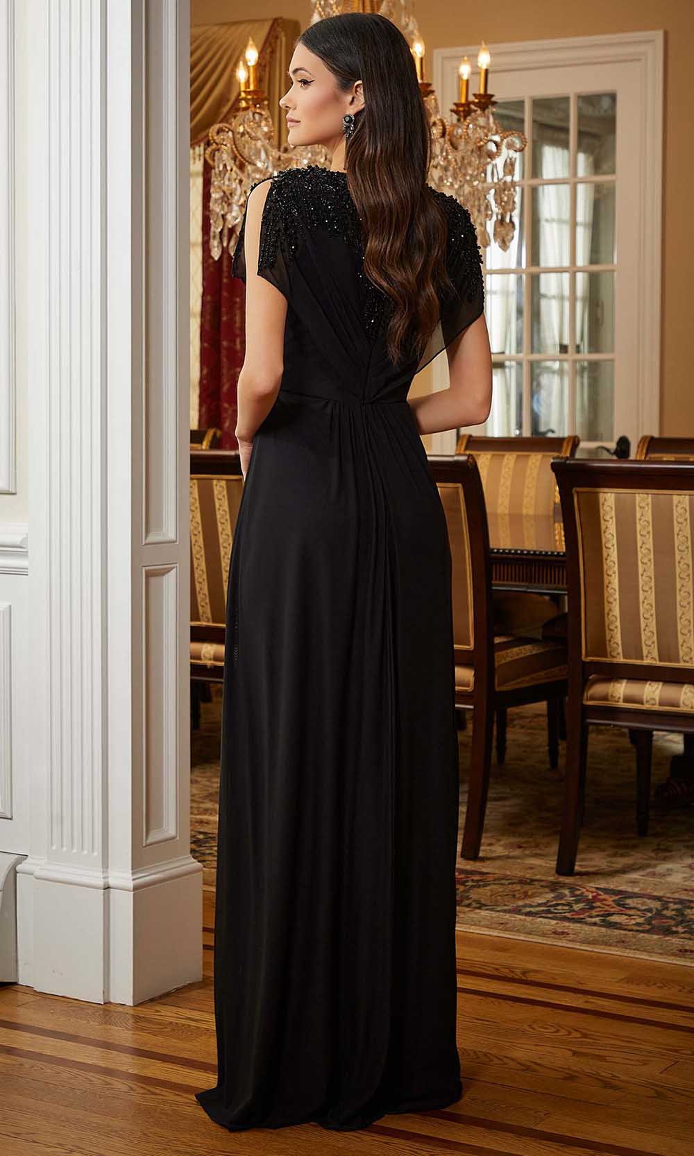 Beaded Mesh Evening Gown