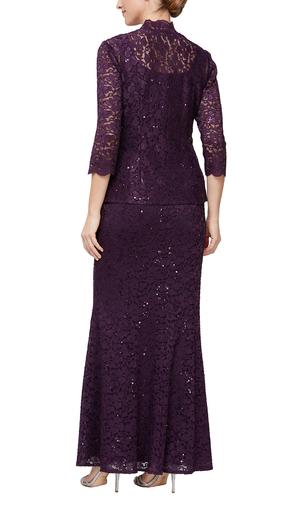 Sleeveless Lace Fitted Formal Dress