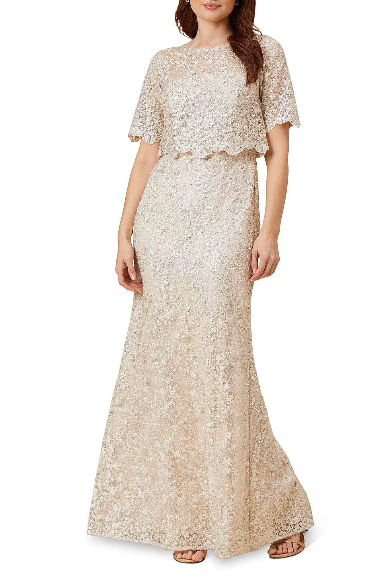 Floral Lace A-Line Formal Gown