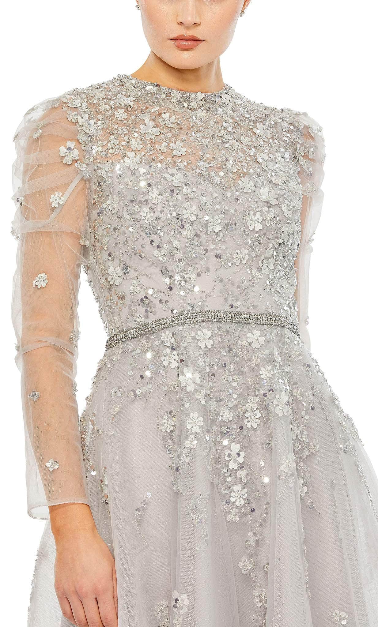 Appliqued Tulle Prom Dress