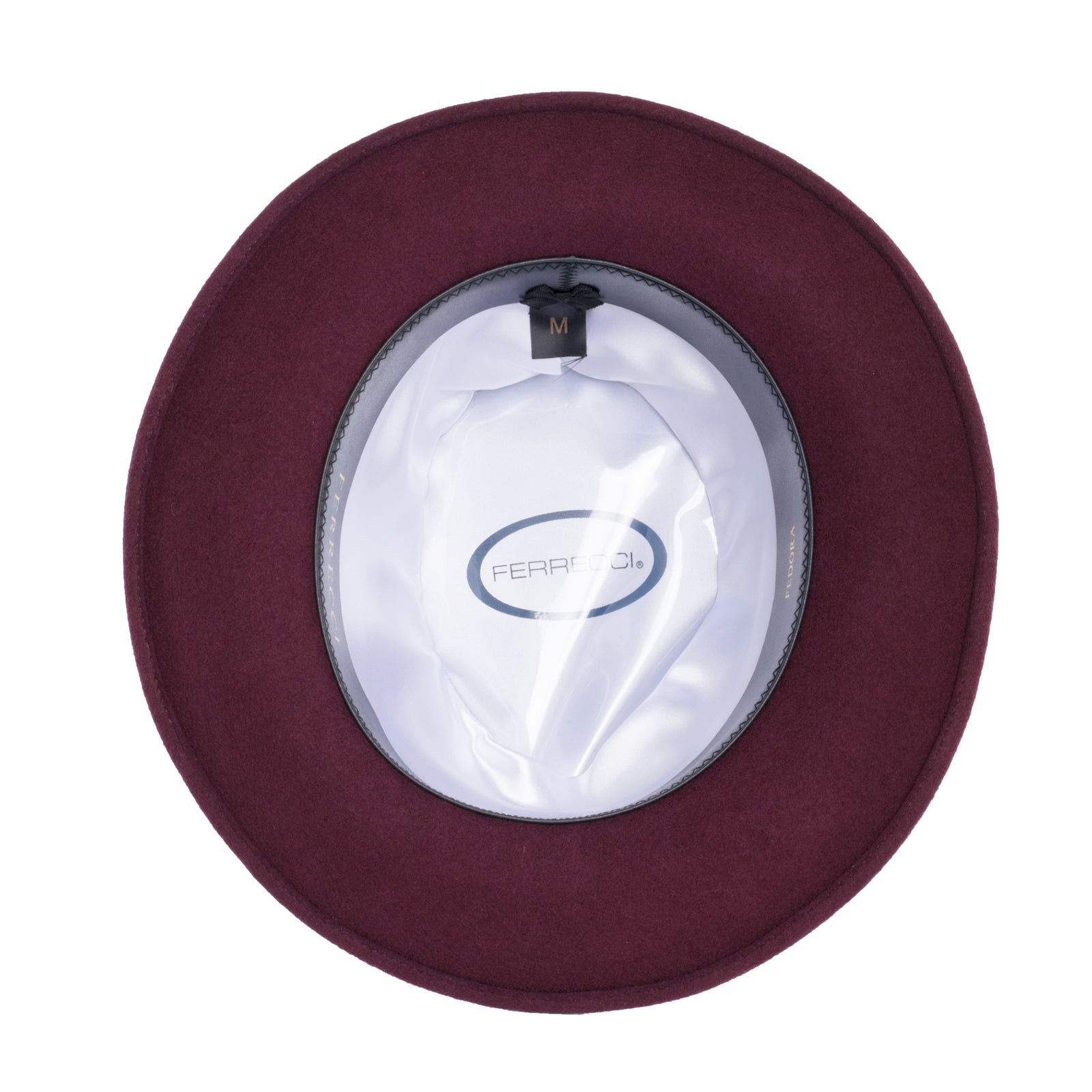 Mens Classic Wool Fedora Dress Hat in Burgundy