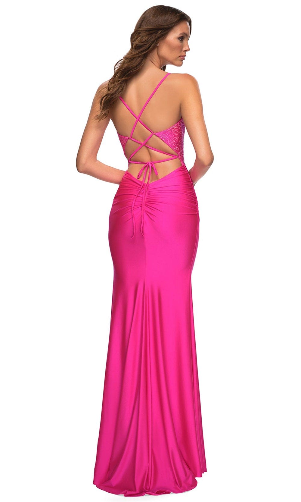 V-Neck Trumpet Evening Dress