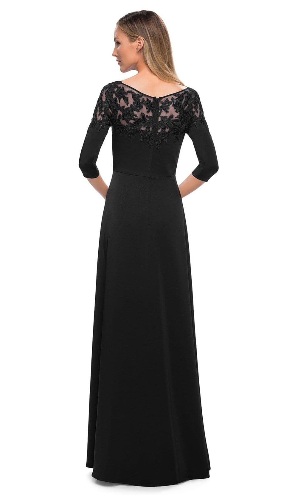29227 Illusion Bateau A-line Evening Dress