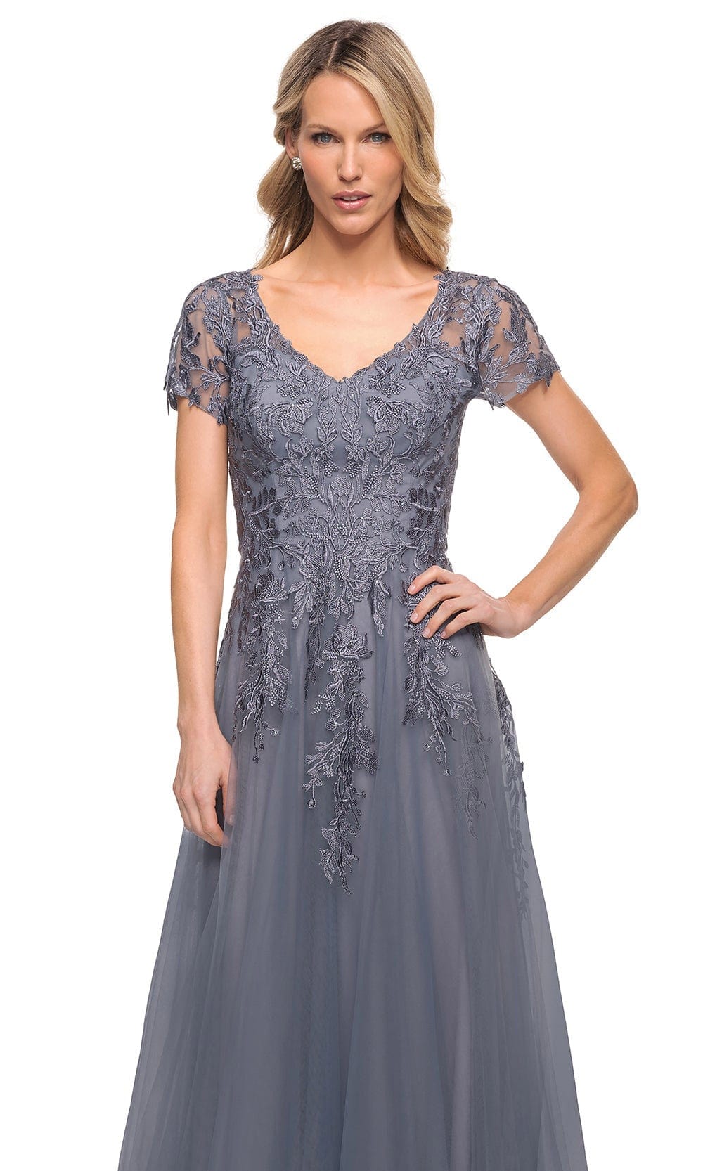 Lace Tulle A-Line Long Mother of the Bride Gown