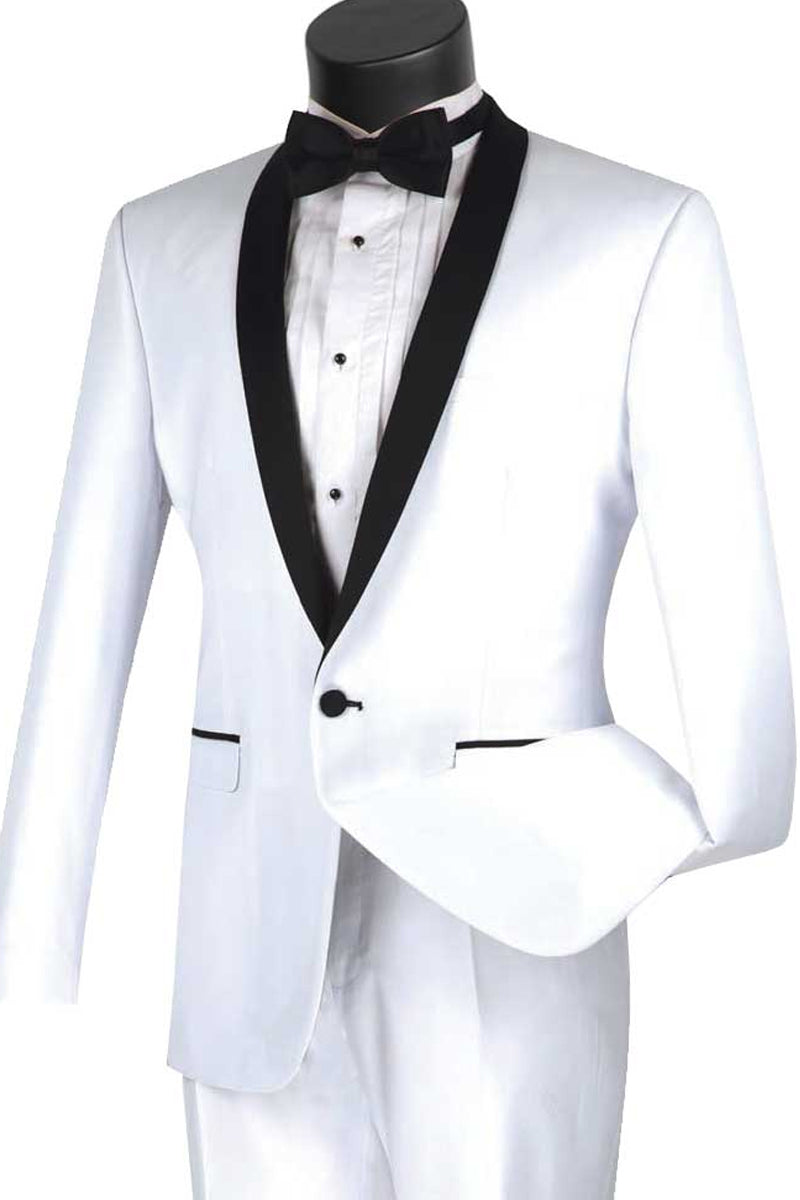 Men’s Slim Fit Shawl Collar Tuxedo in White