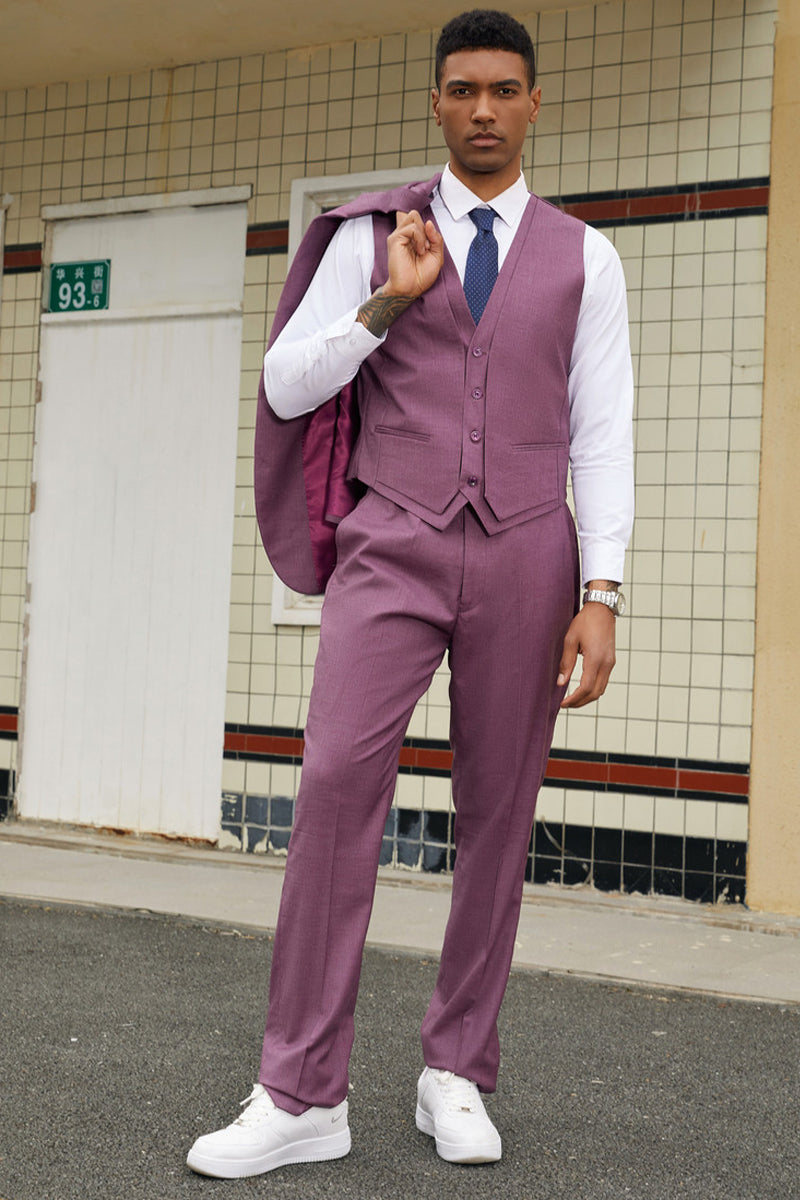Men’s Stacy Adam’s Two Button Fancy Vested Suit in Lilac Lavender