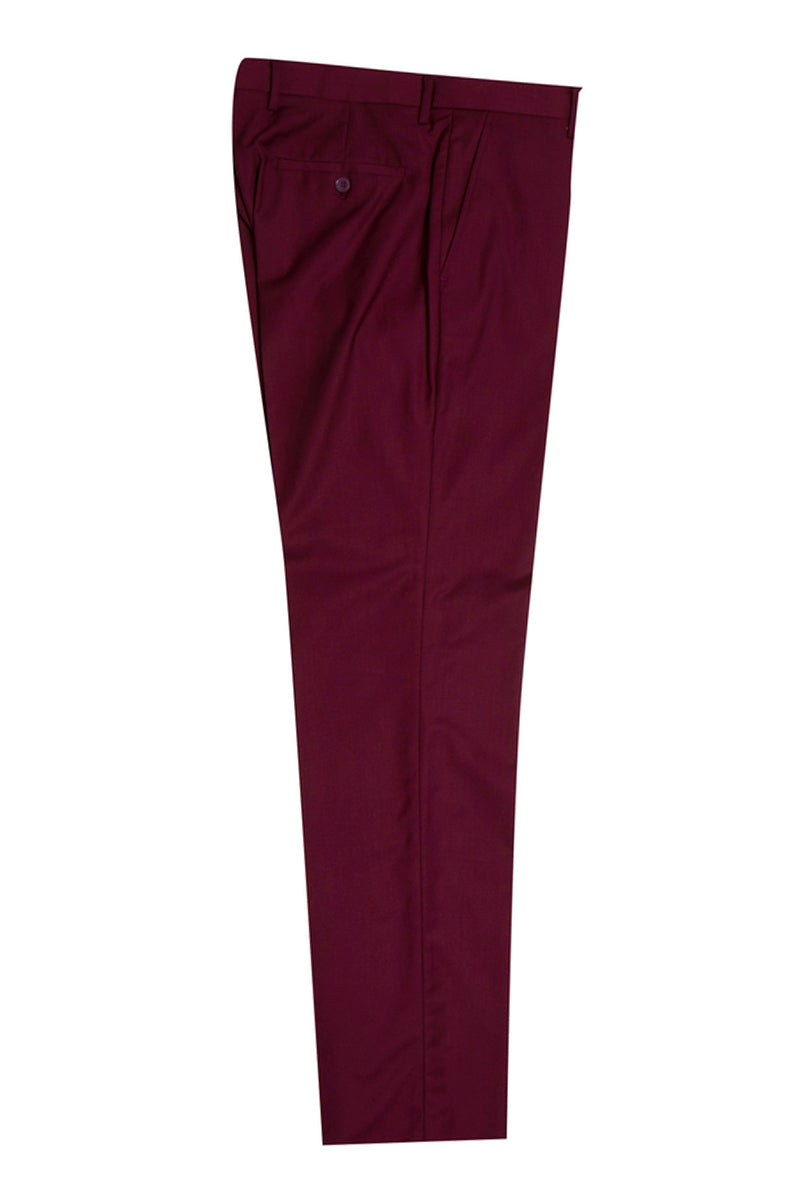 Men’s Stacy Adams Vested One Button Shawl Lapel Tuxedo in Burgundy