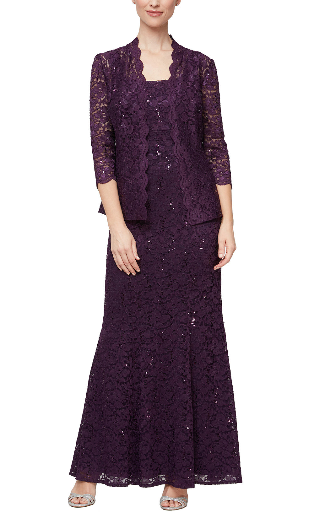 Sleeveless Lace Fitted Formal Dress