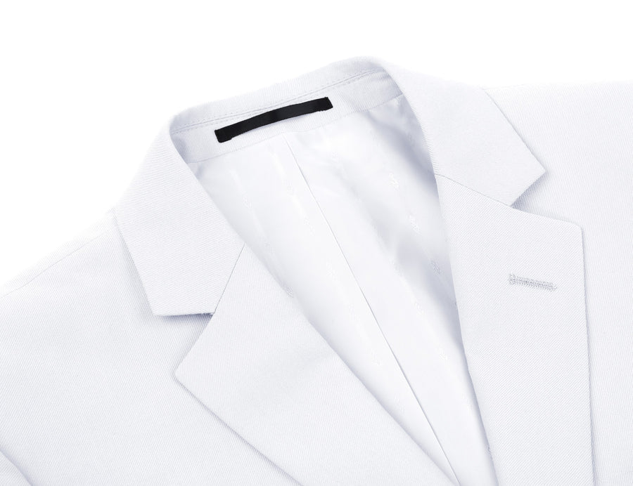 Mens Basic Two Button Classic Fit Suit in White