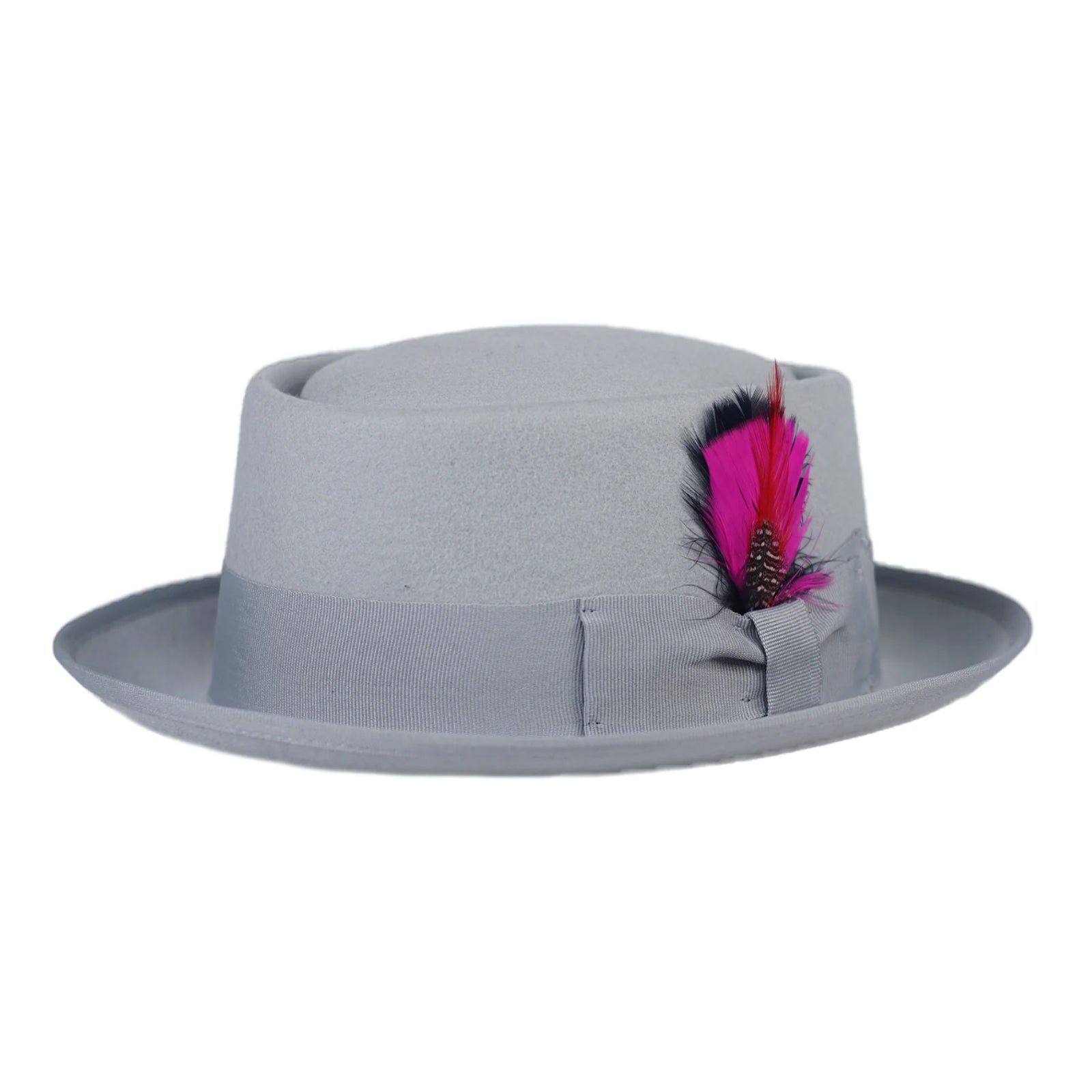 Men’s Classic Wool Porkpie Dress Hat in Light Grey