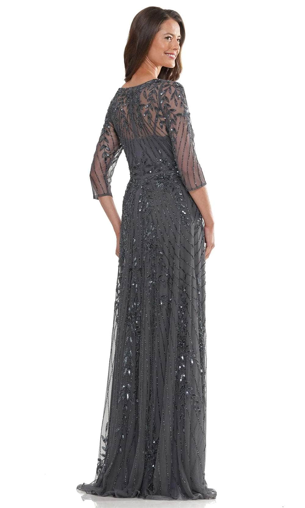 Illusion Scoop Evening Dress