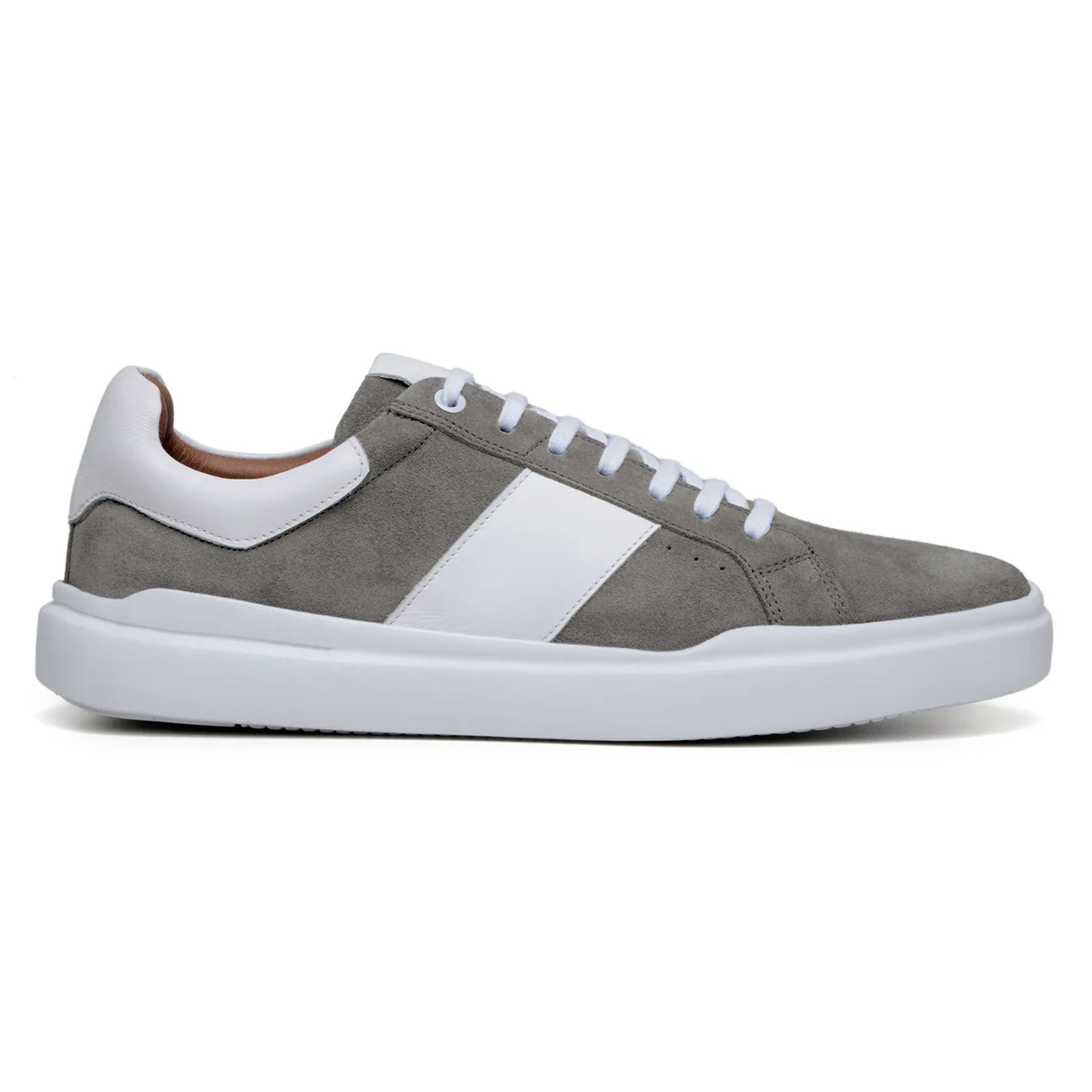 Men’s Belvedere Olivier Suede Tennis Shoe in Grey & White