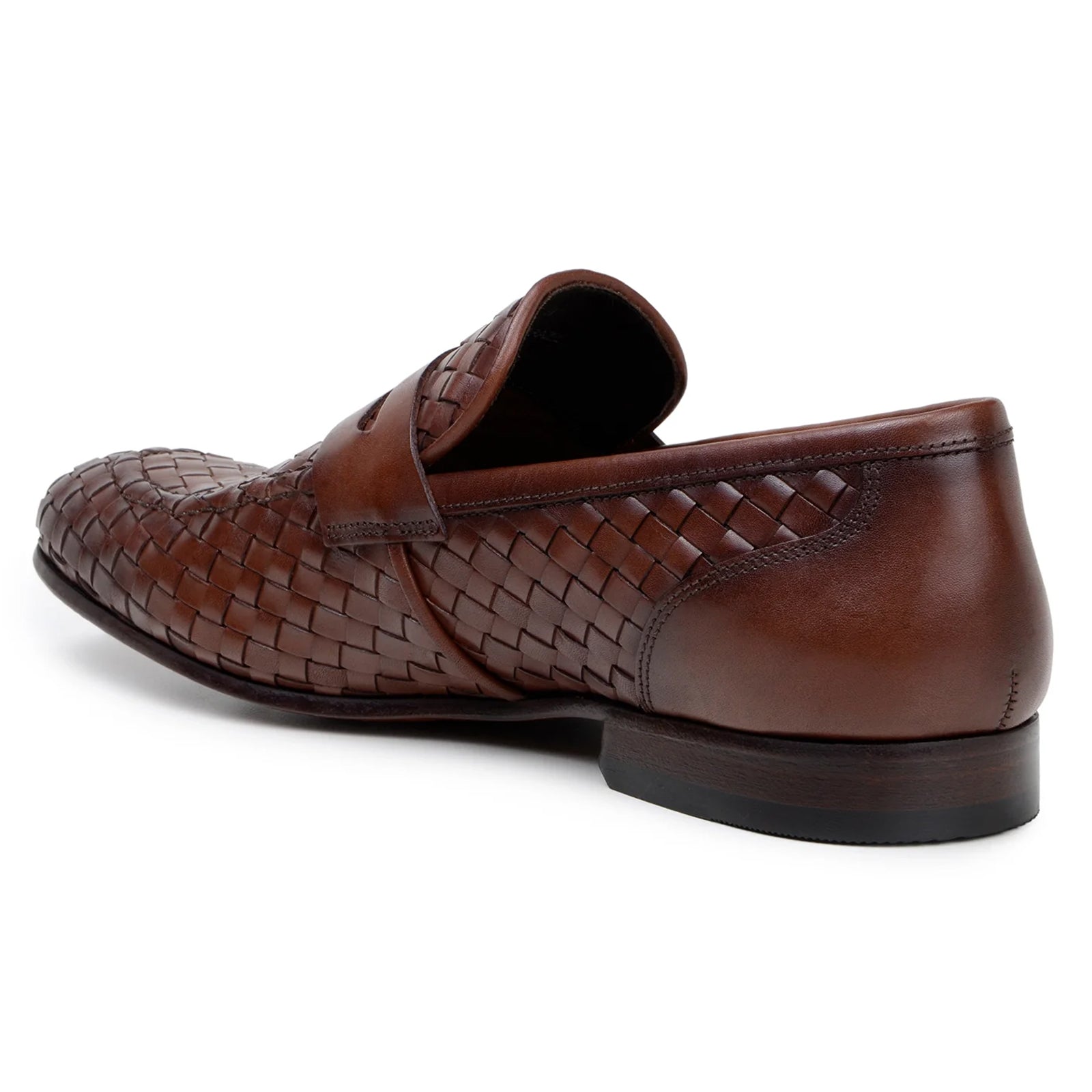 Men’s Belvedere Luca Italian Calf Leather Slip on Penny Loafer in Tan