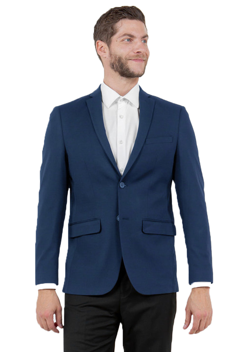 Men’s Basic Business Sport Coat Blazer in Navy Blue