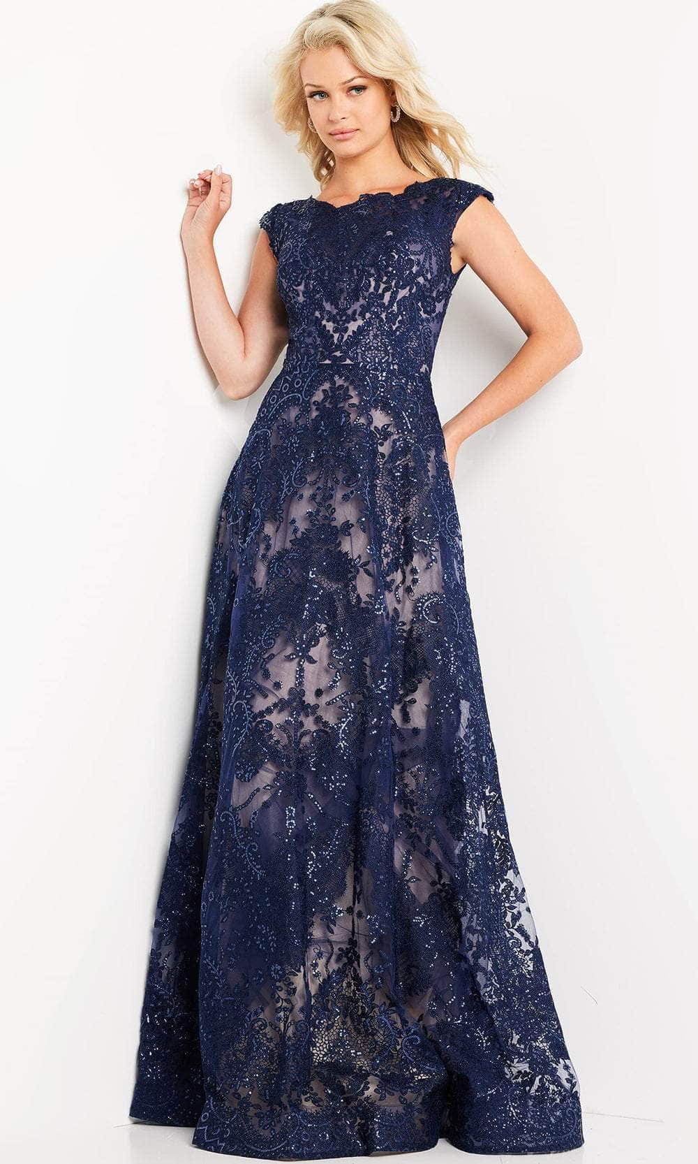 Beaded Lace Evening Dress