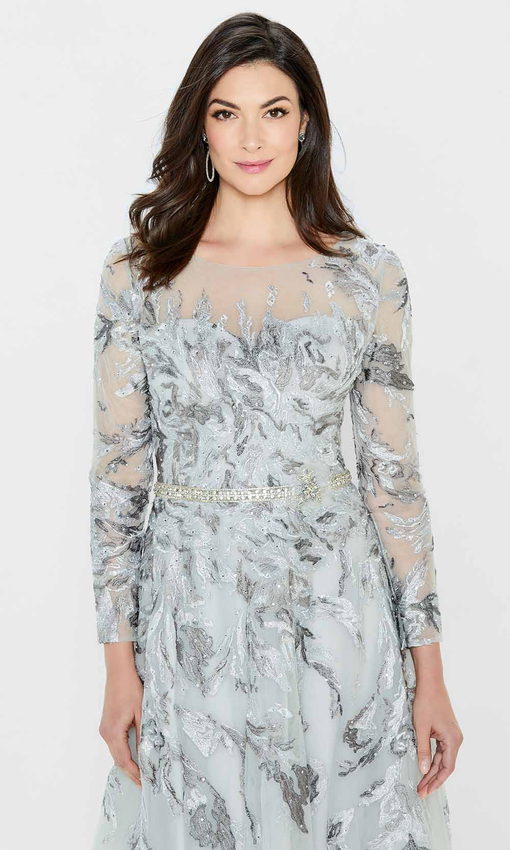 Illusion Bateau Long Evening Dress