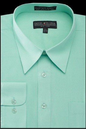 Men’s Regular Fit Basic Dress Shirt in Mint Green