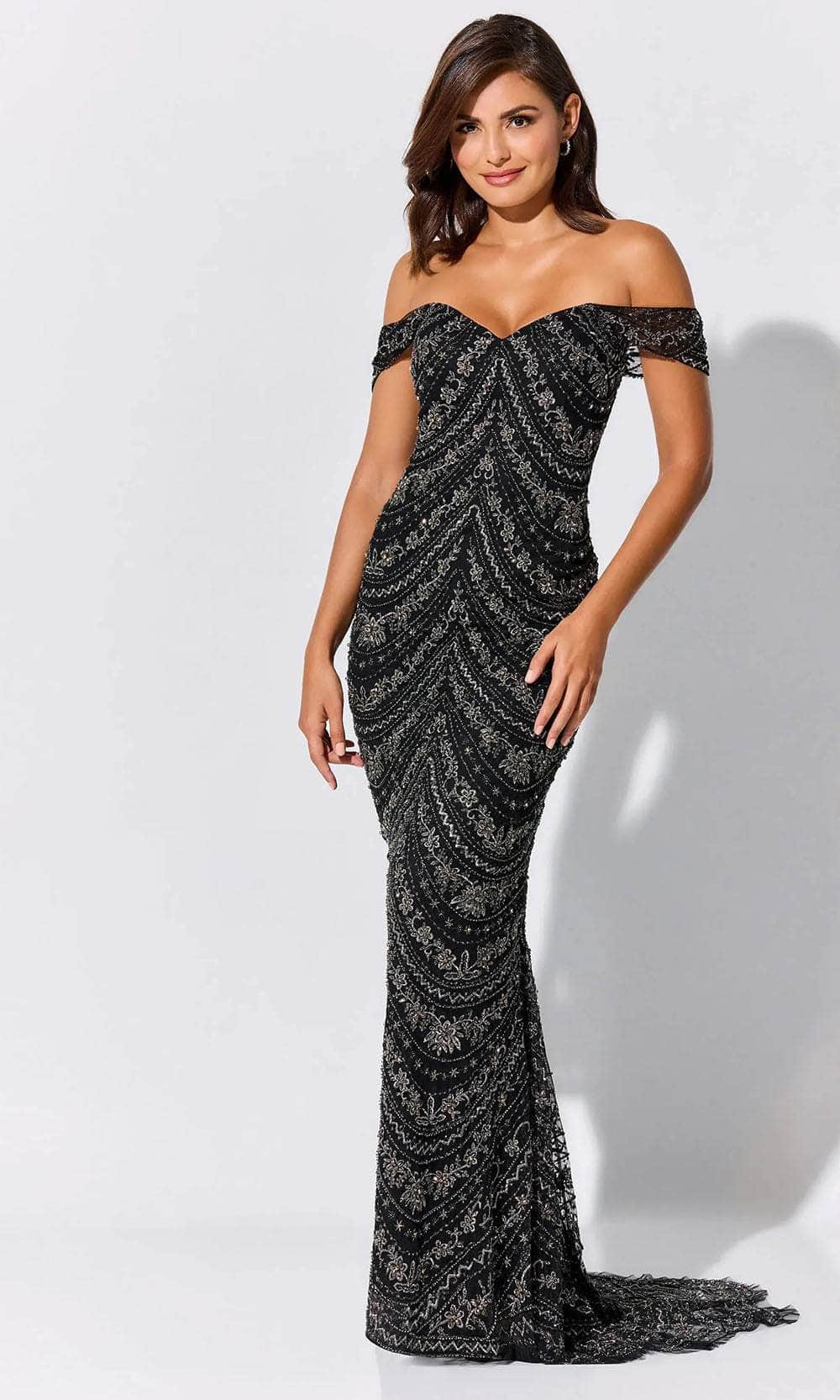 Stone Accent Strapless Mother of the Bride Dress