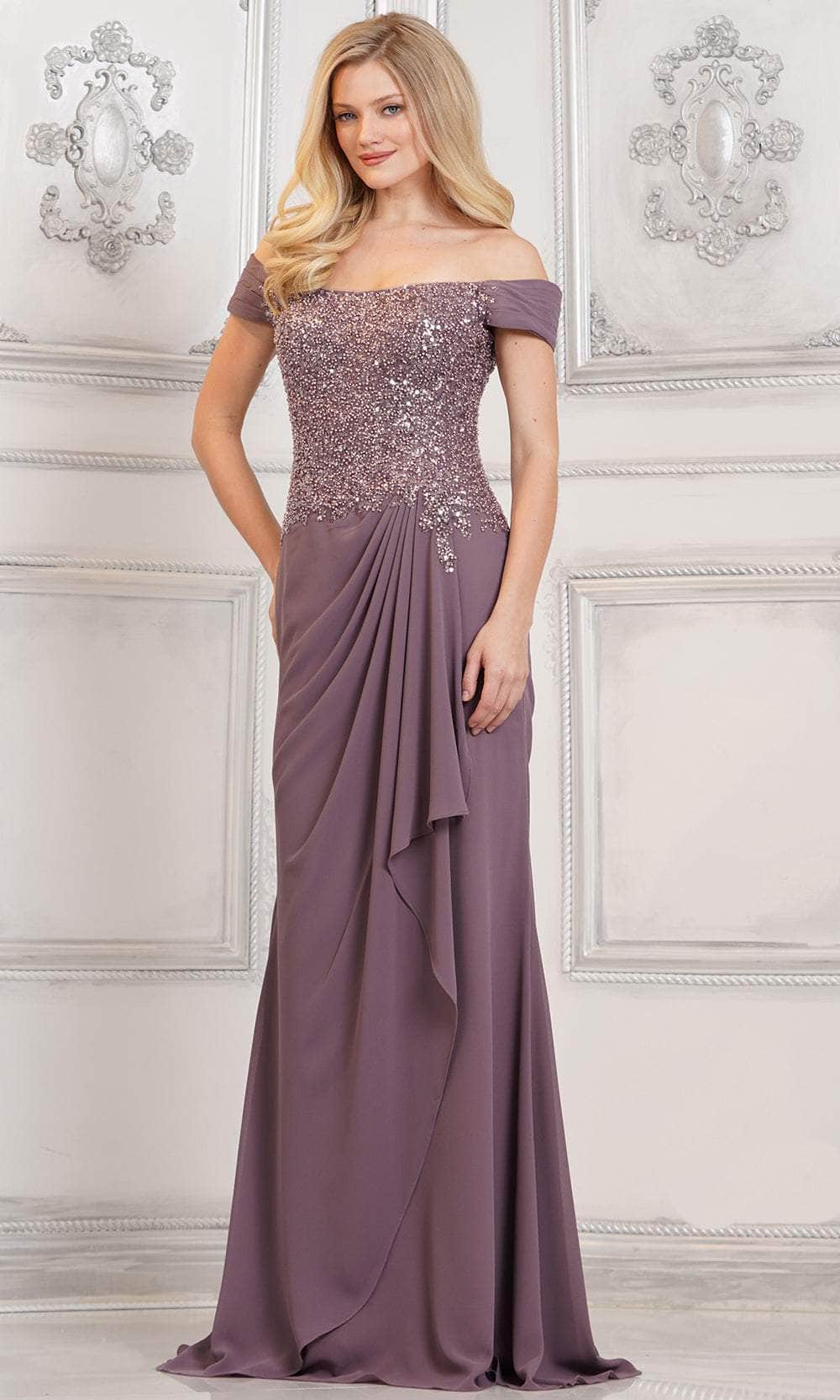 Cap Sleeve Beaded Top Formal Gown