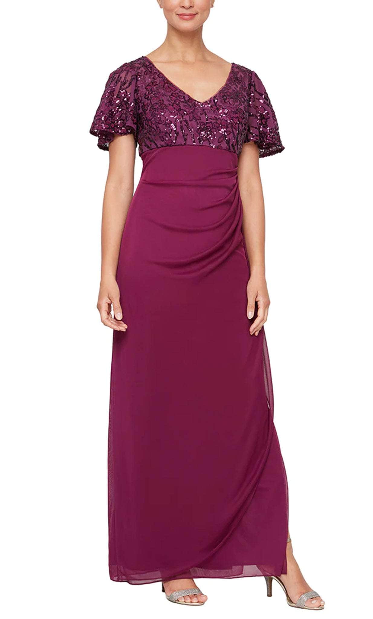 Sequined Column Full Length Formal Gown