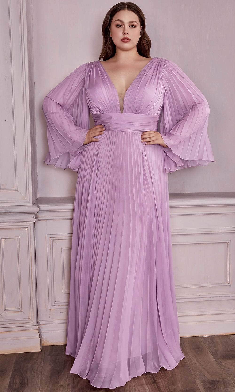 Bell Sleeve Chiffon Gown