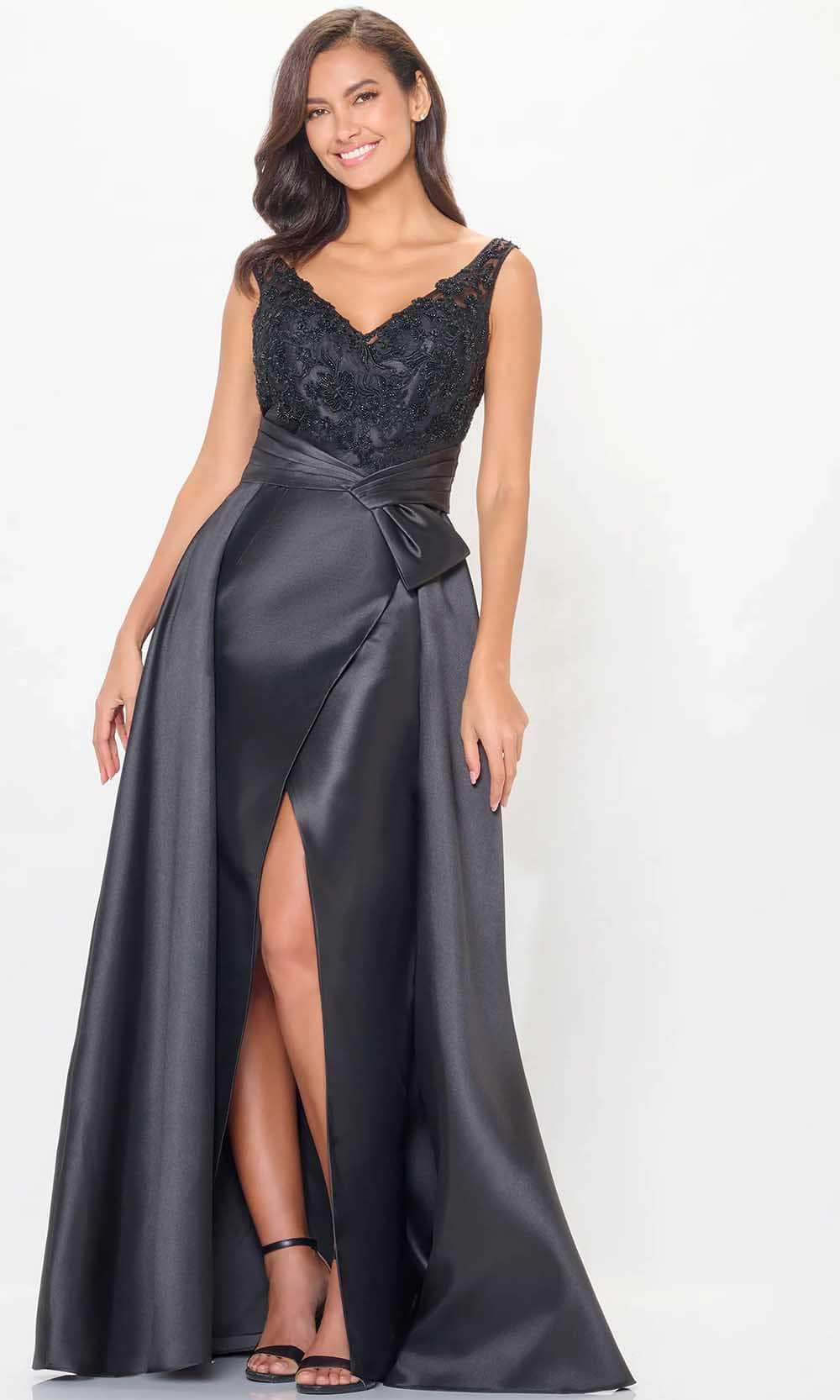 Sleeveless Overskirt Evening Gown