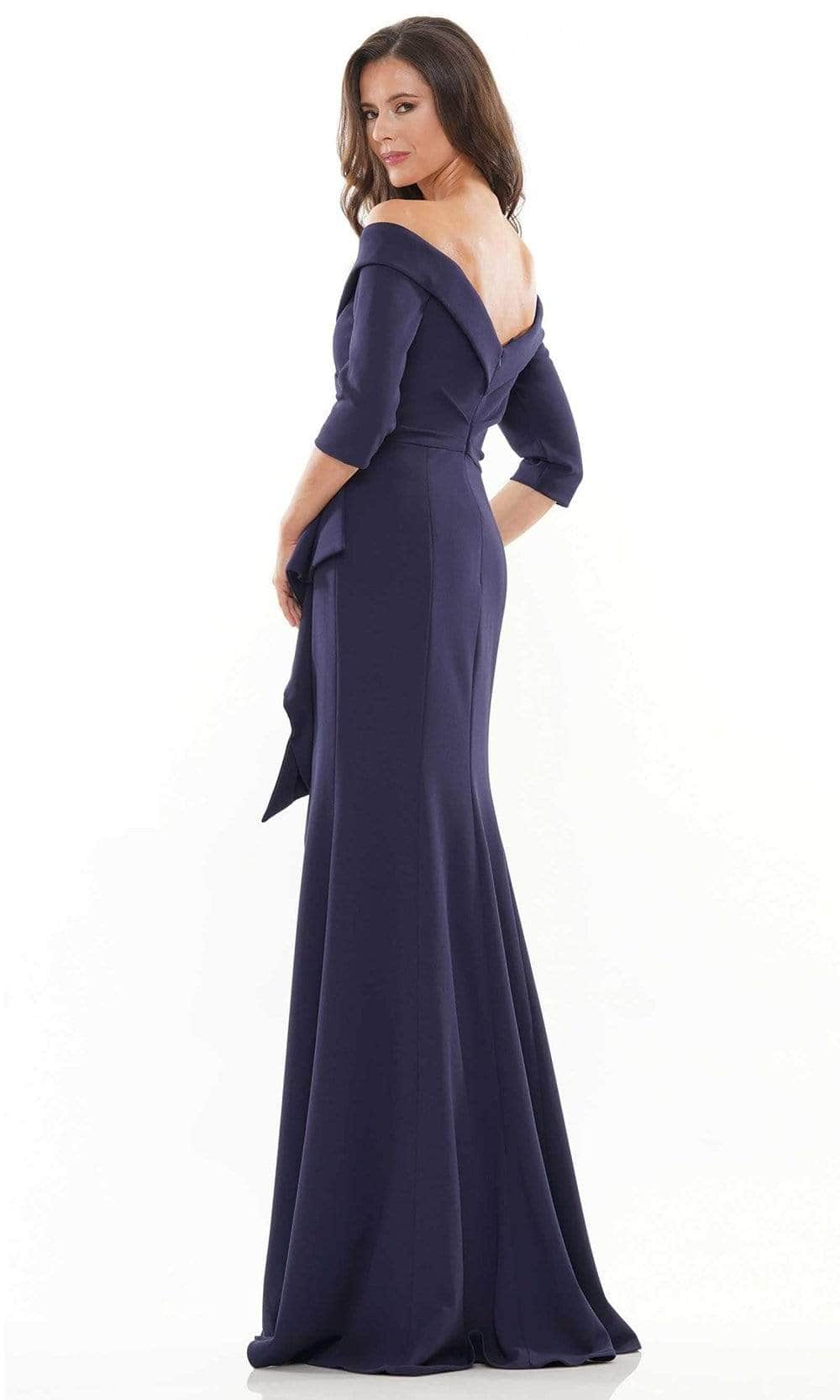 RD2733 Brooch Accented Off-Shoulder Prom Gown