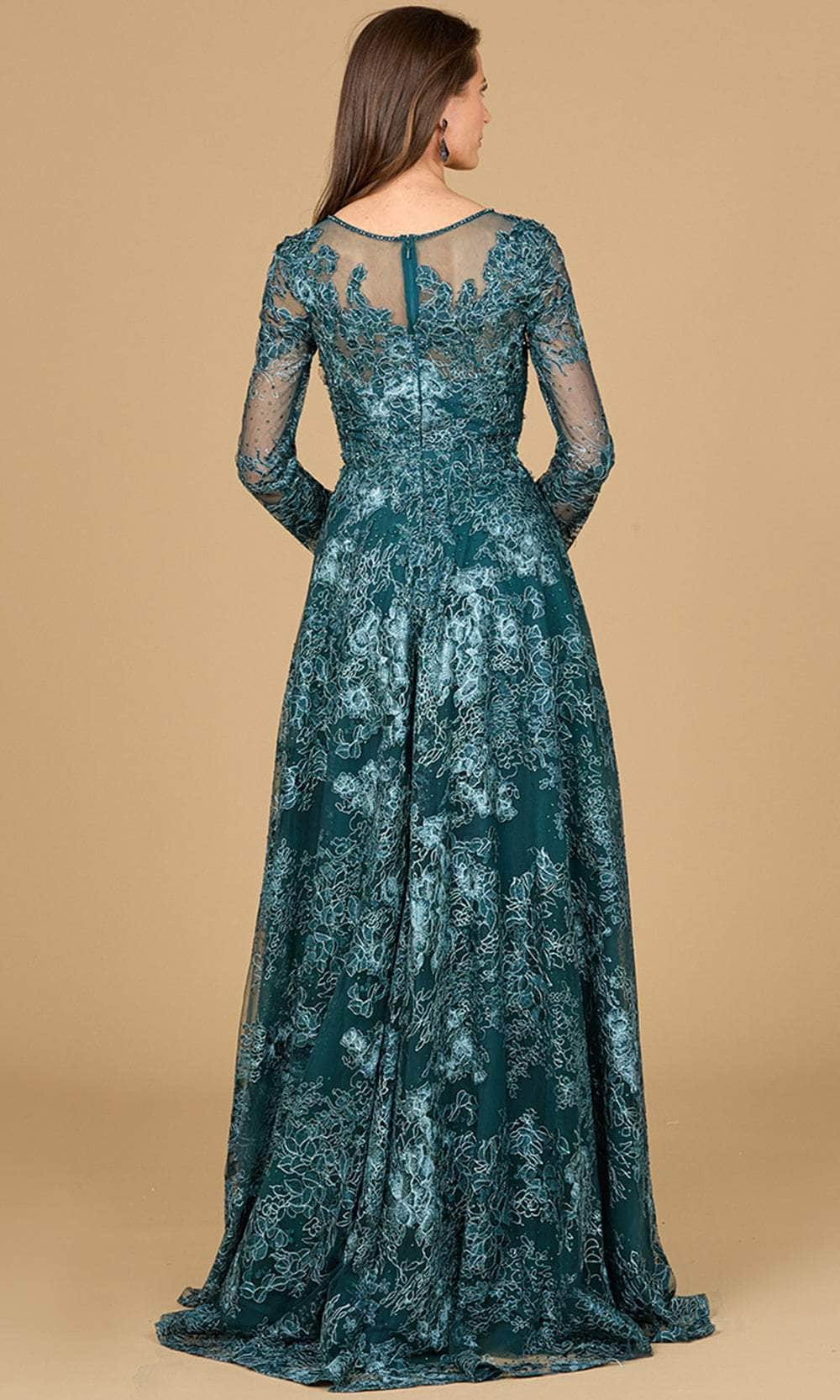 Embellished Lace Evening Gown