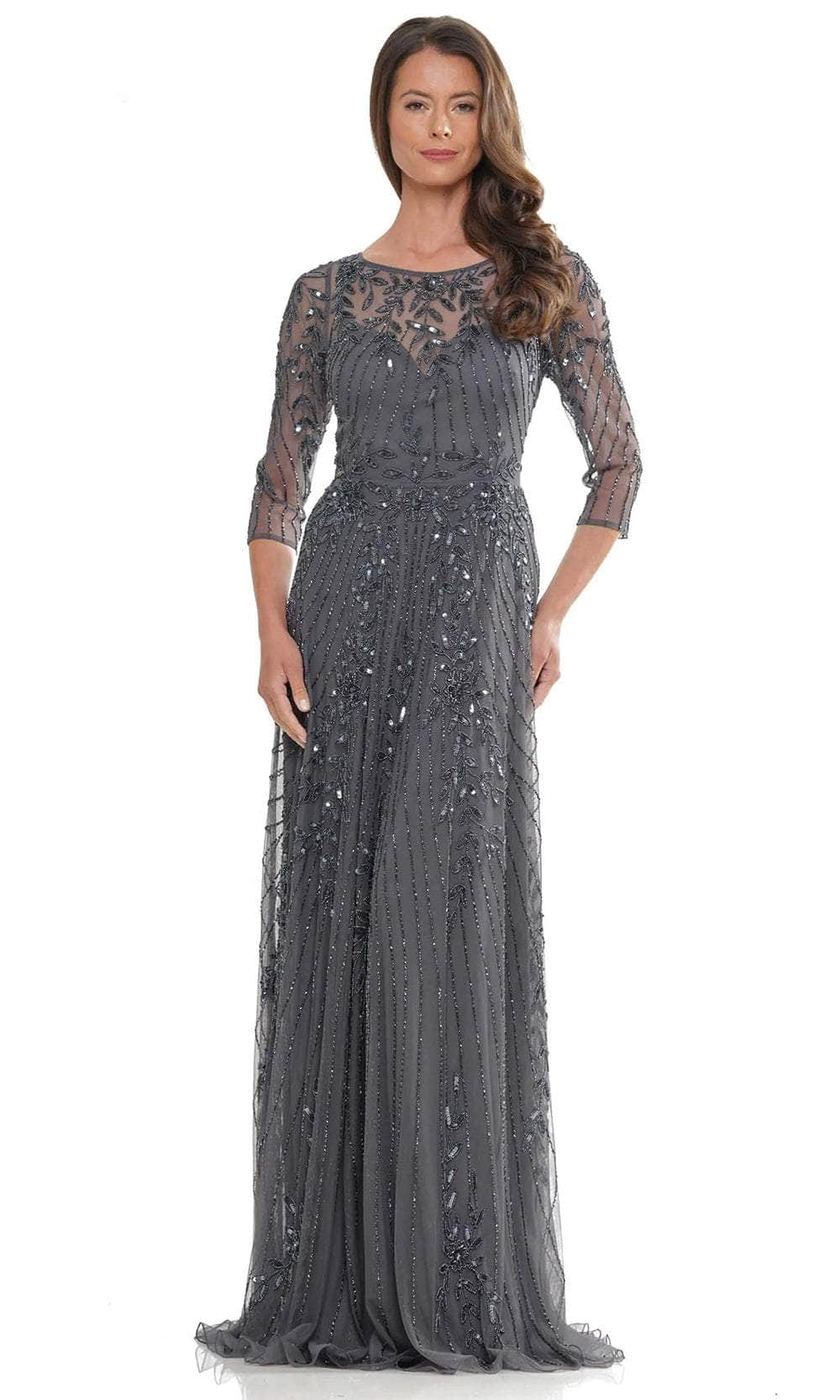 Illusion Scoop Evening Dress