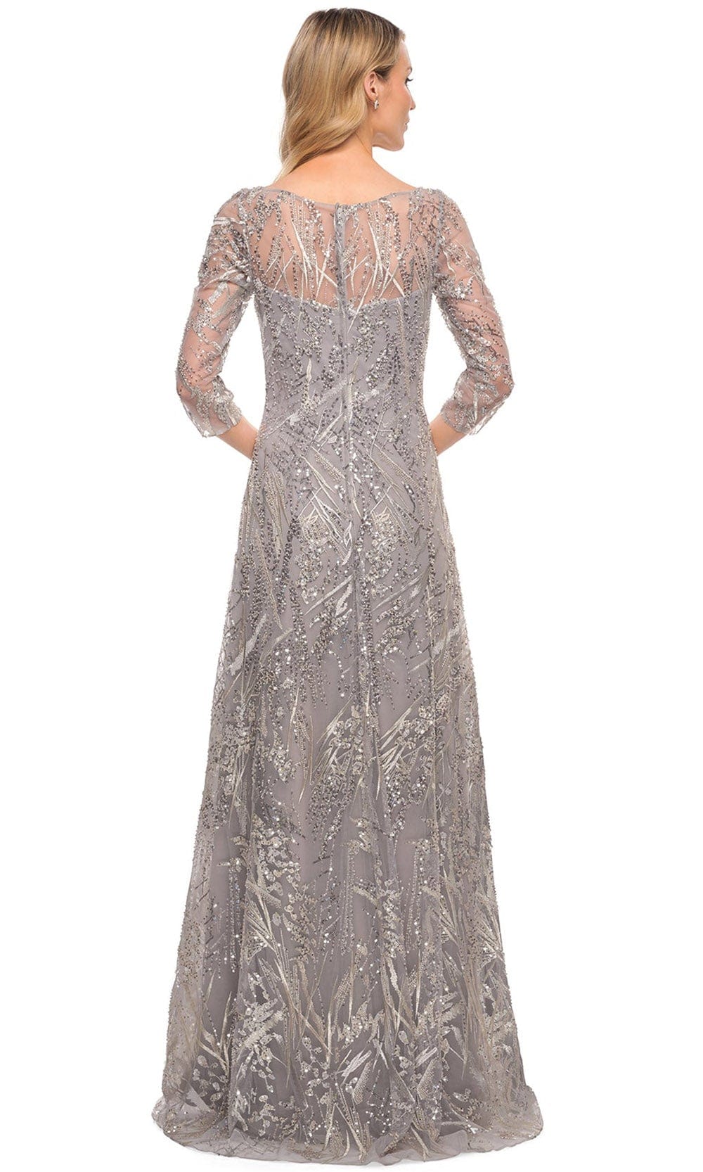 Embroidered Sheer Lace A-Line Mother of the Groom Dress