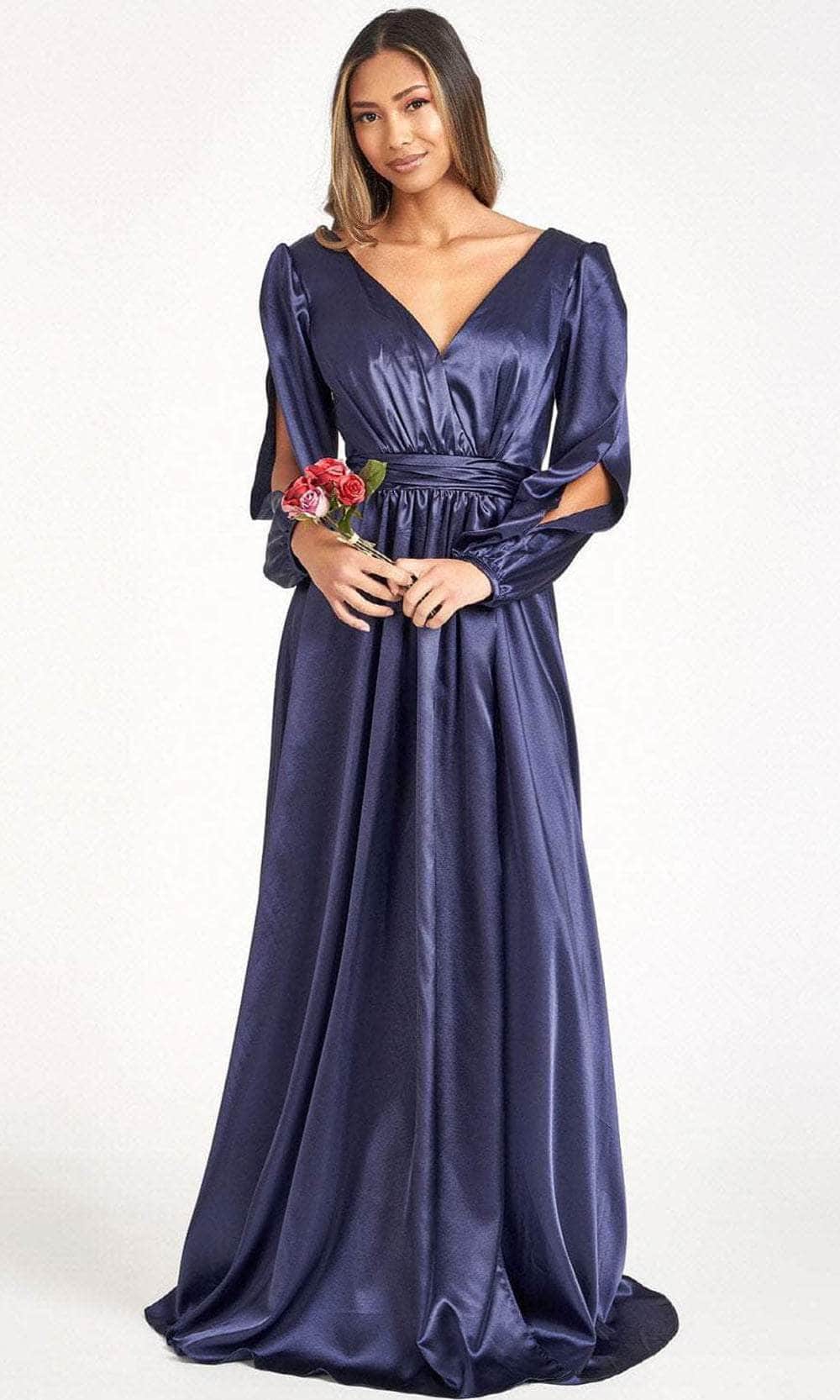 Split Sleeve High Slit Evening Dress