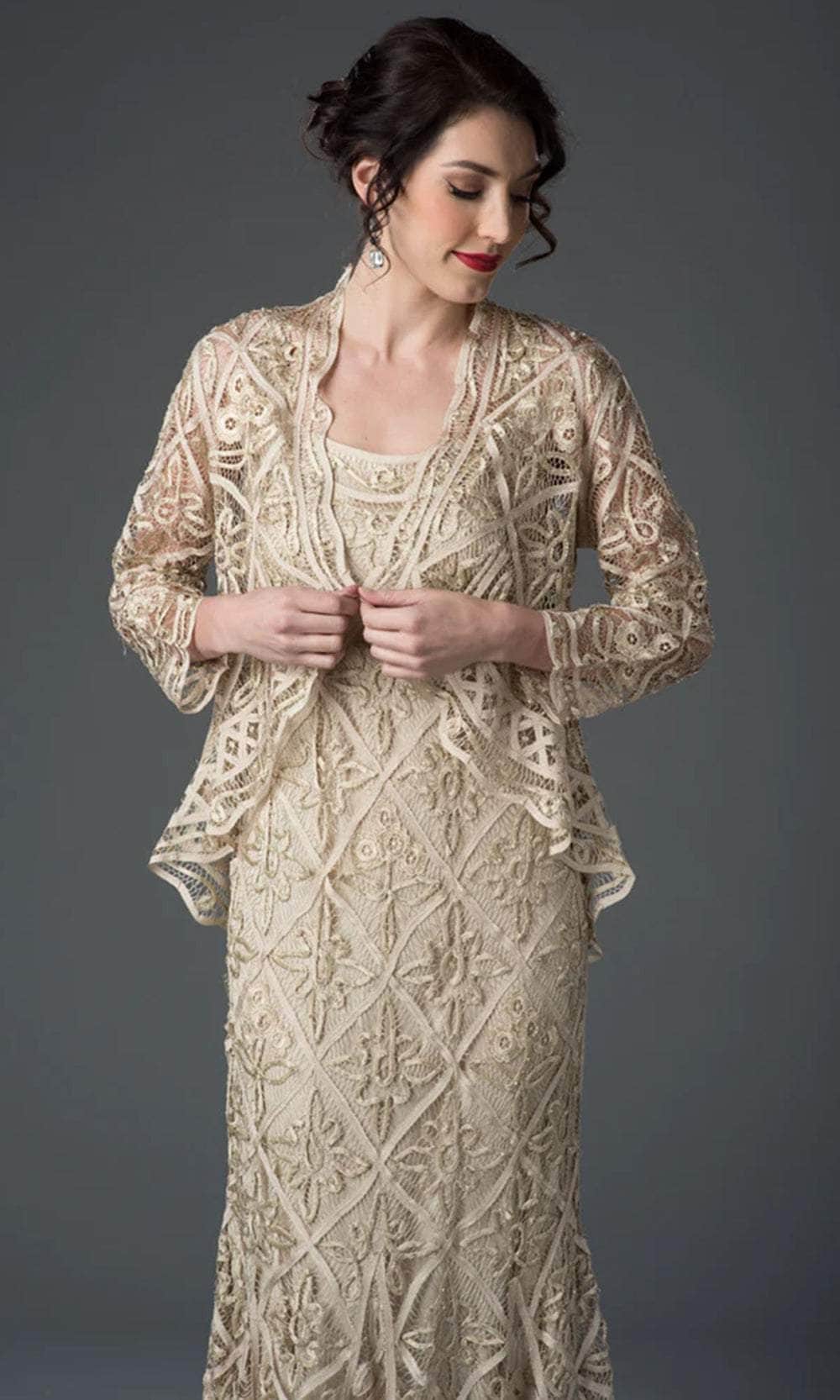 Lace Two-Piece Evening Gown