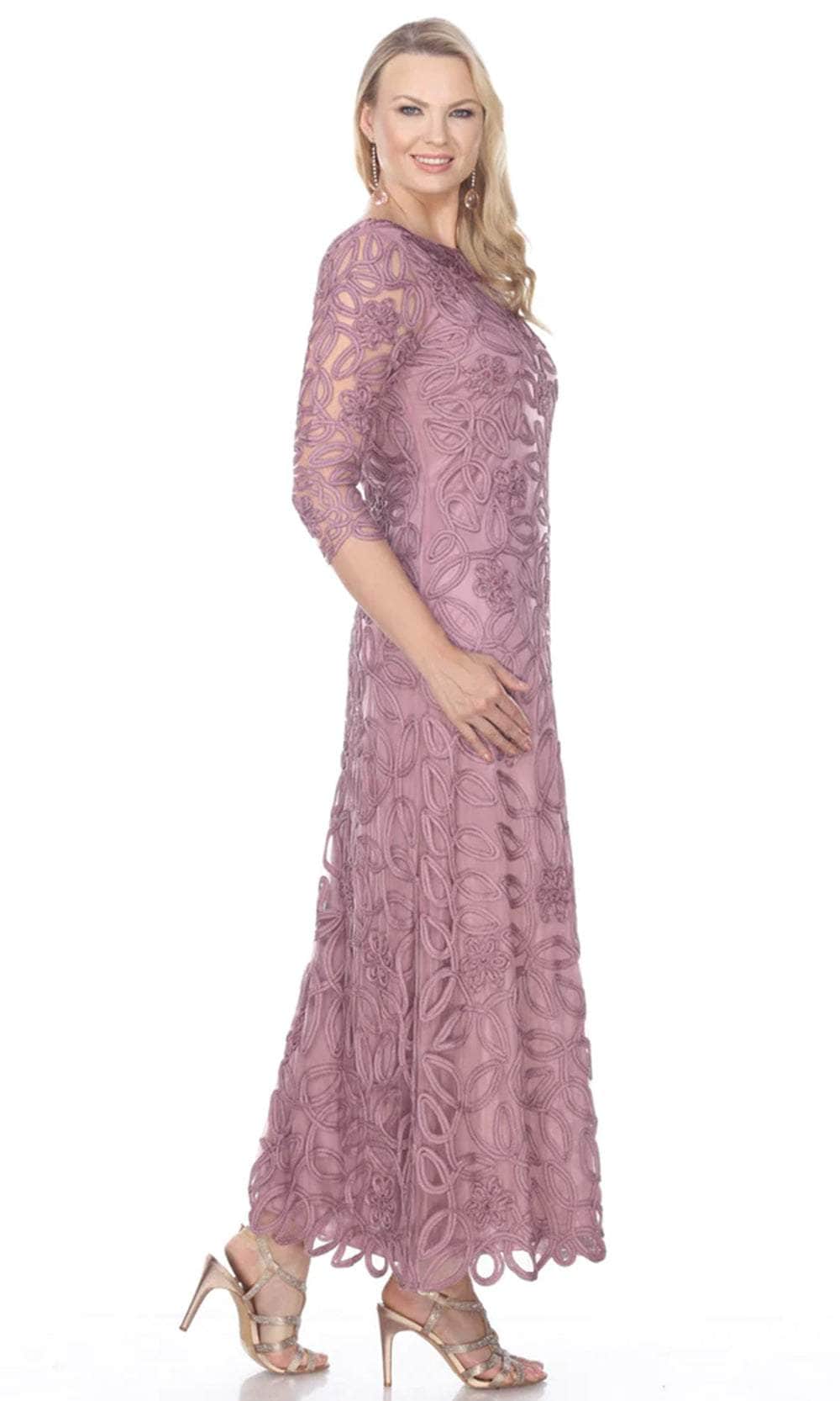 Soutache Embroidered Lace Evening Gown Dress