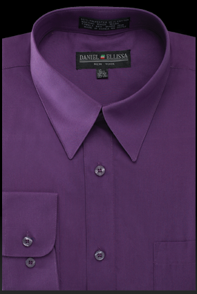 Men’s Regular Fit Basic Dress Shirt in Purple