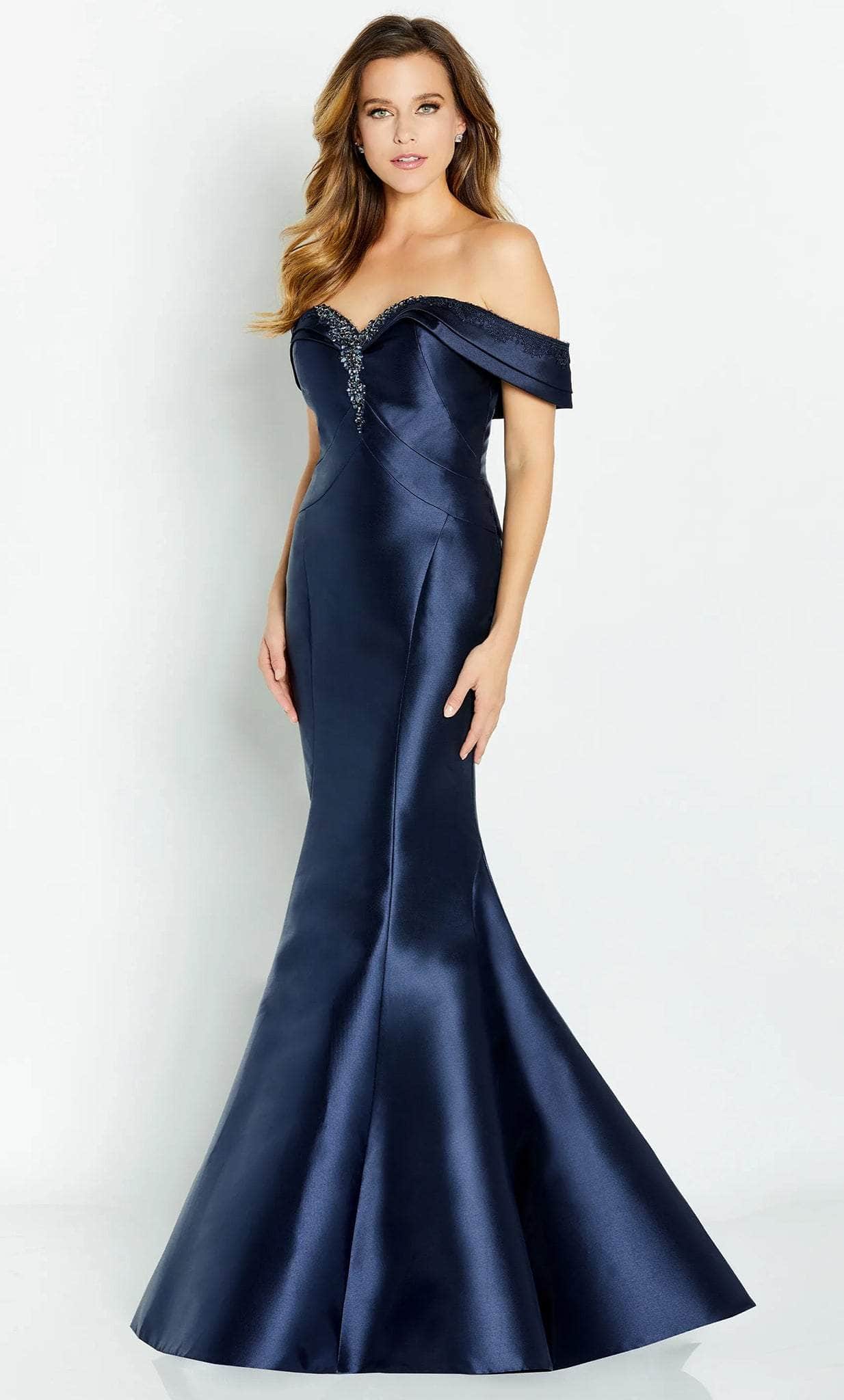 Off Shoulder Mikado Evening Gown