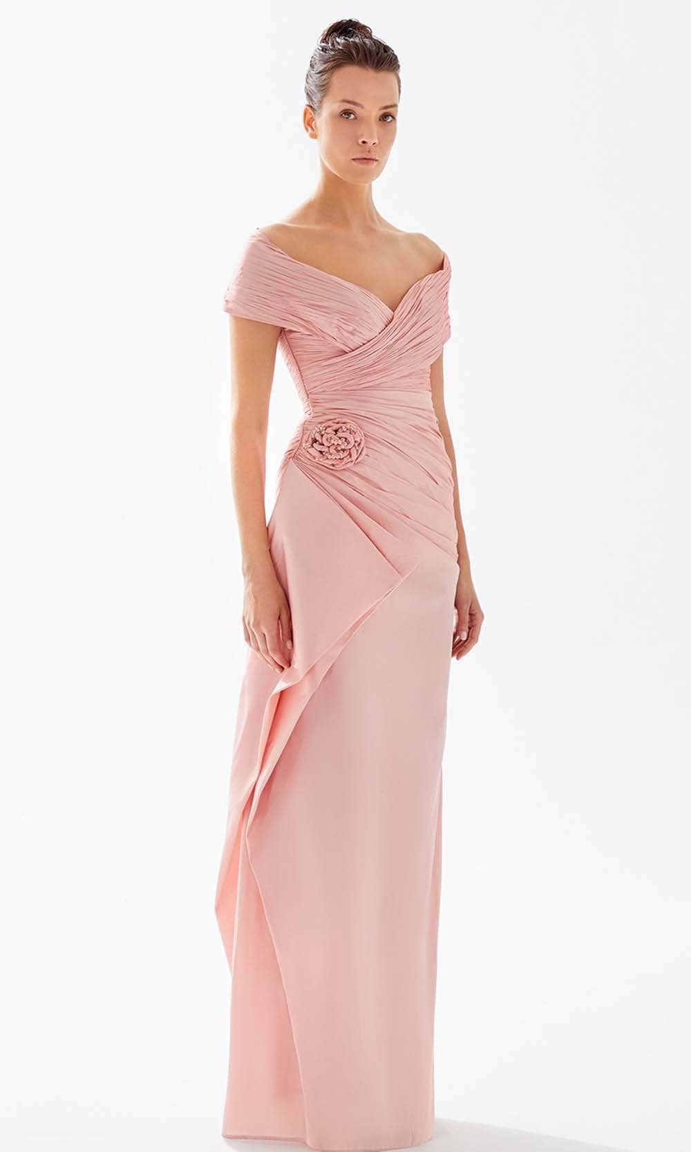 Ruched Off-Shoulder Mother of the Groom Dress