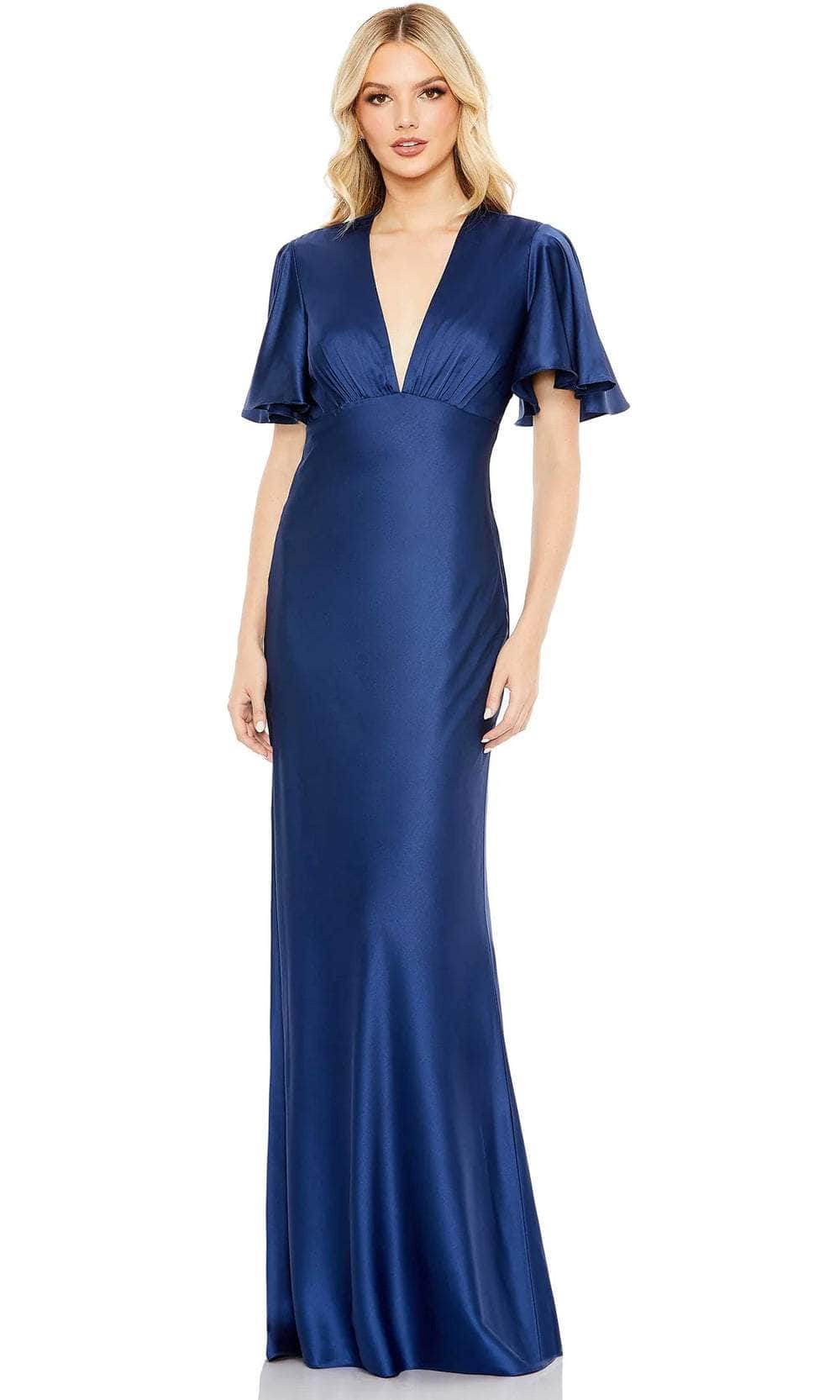 Flounce Sleeve Evening Dress