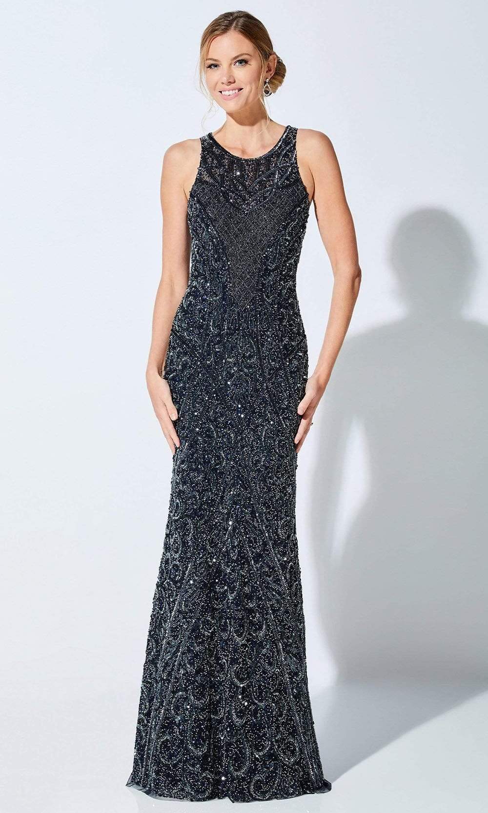 221D55 Jewel Sheath Evening Dress