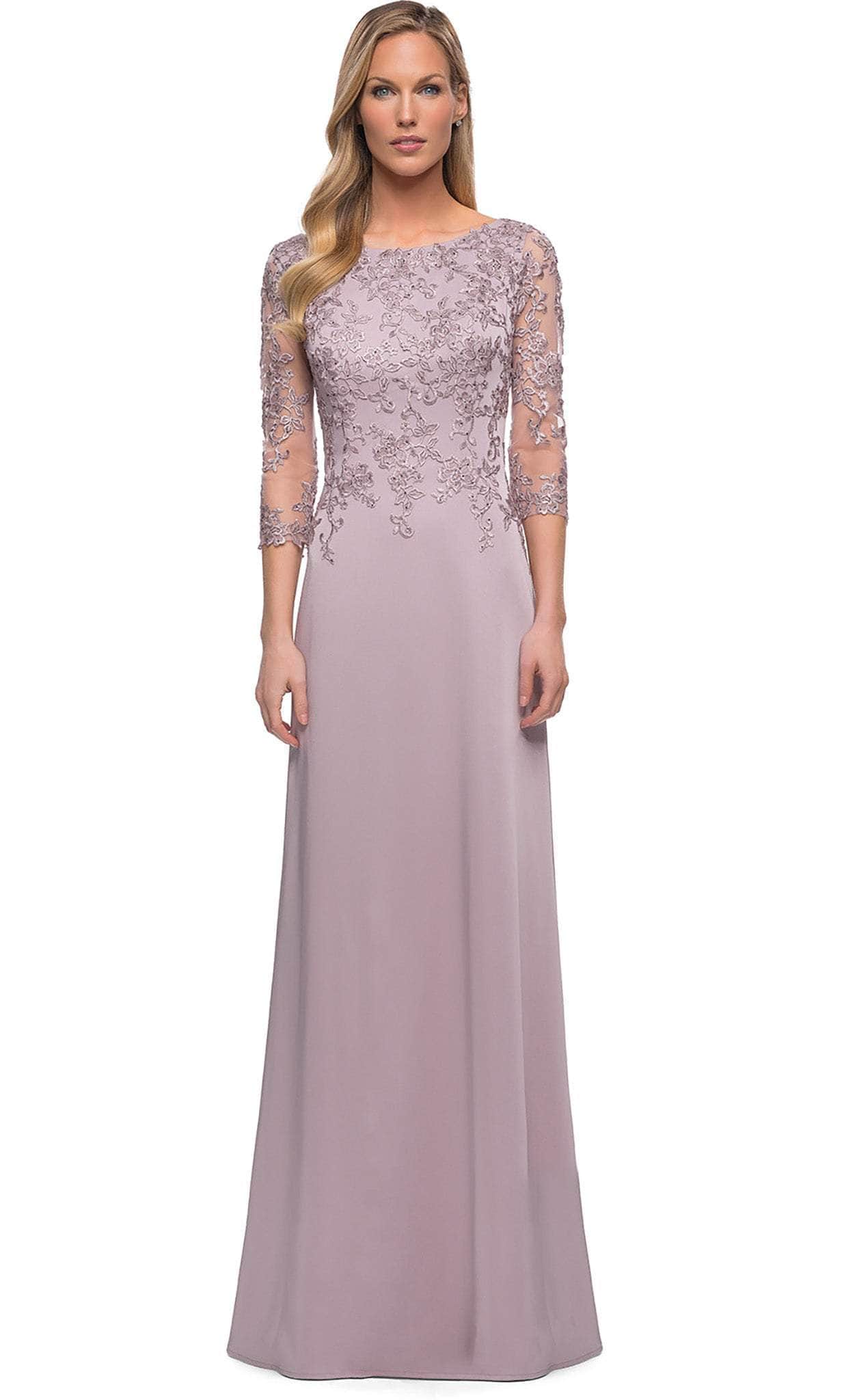 A-Line Lace Appliqued Formal Gown