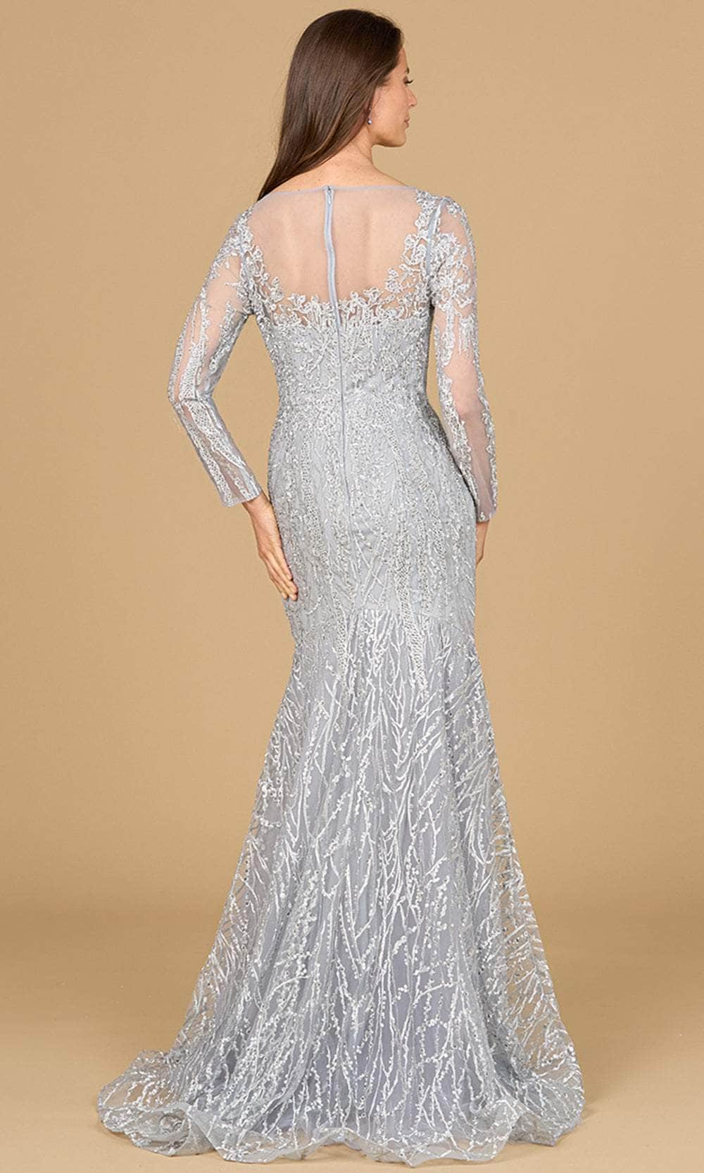 Long Sleeve Applique Evening Gown