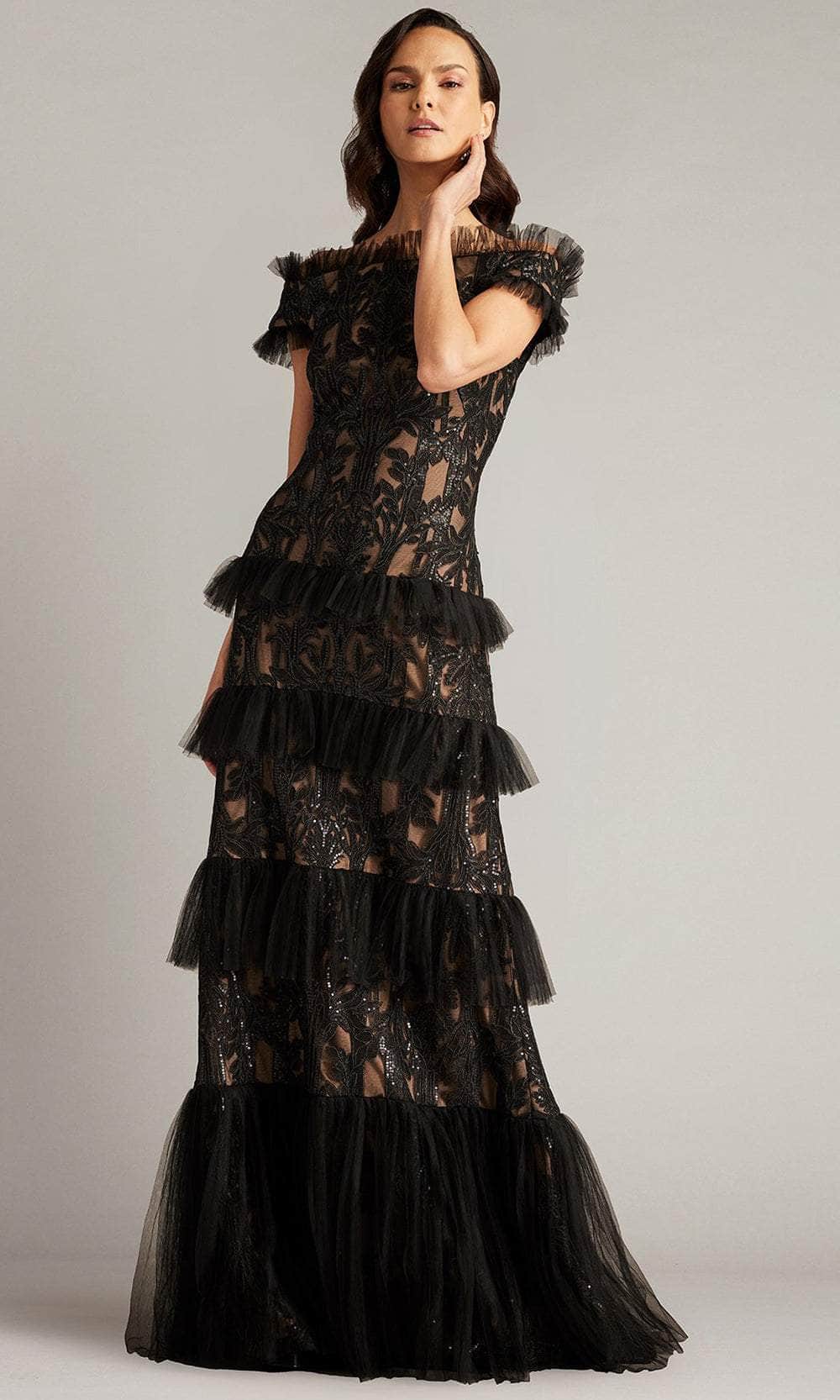 Tiered Lace Evening Gown