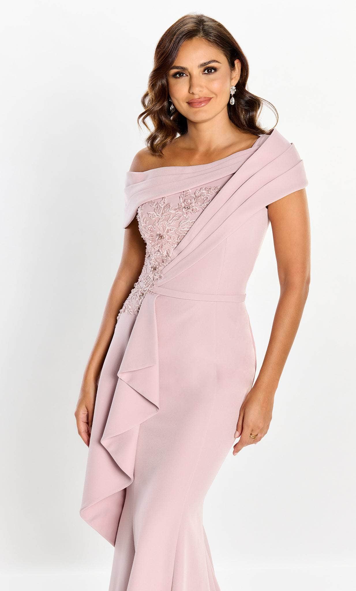 Off Shoulder Pleated Formal Gown