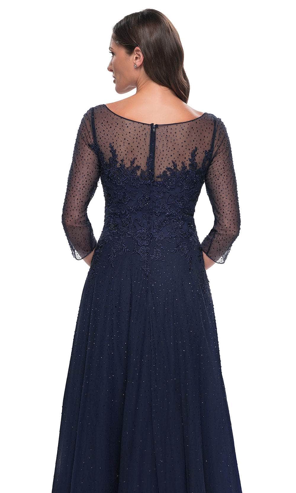 Embroidered Embellished A-line Evening Gown