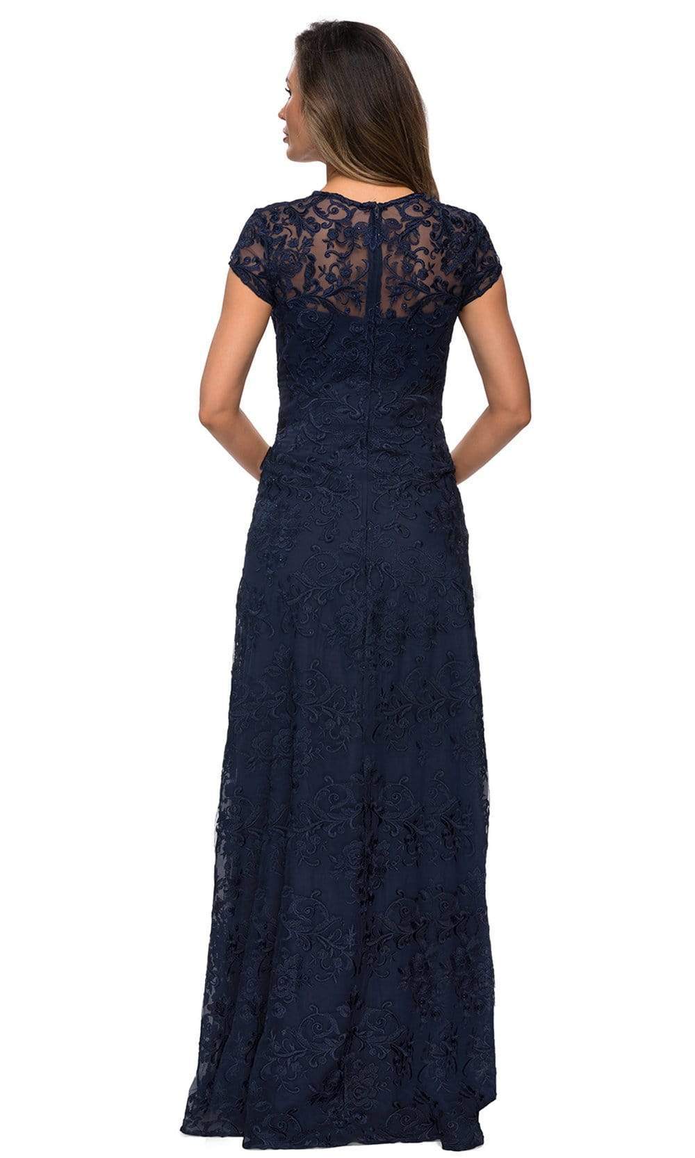 27951 Lace V Neck Sheath Mother of the Bride Dress